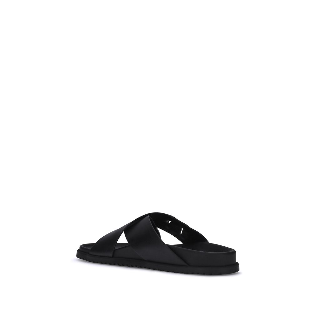Dolce & Gabbana Schwarze Sandalen aus Kalbsleder Bos Taurus-3