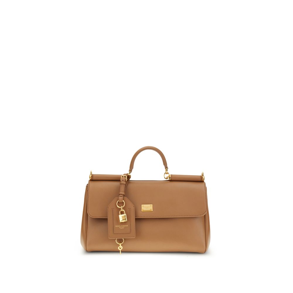 Dolce & Gabbana Beige Calf Leather Bos Taurus Handbag-1