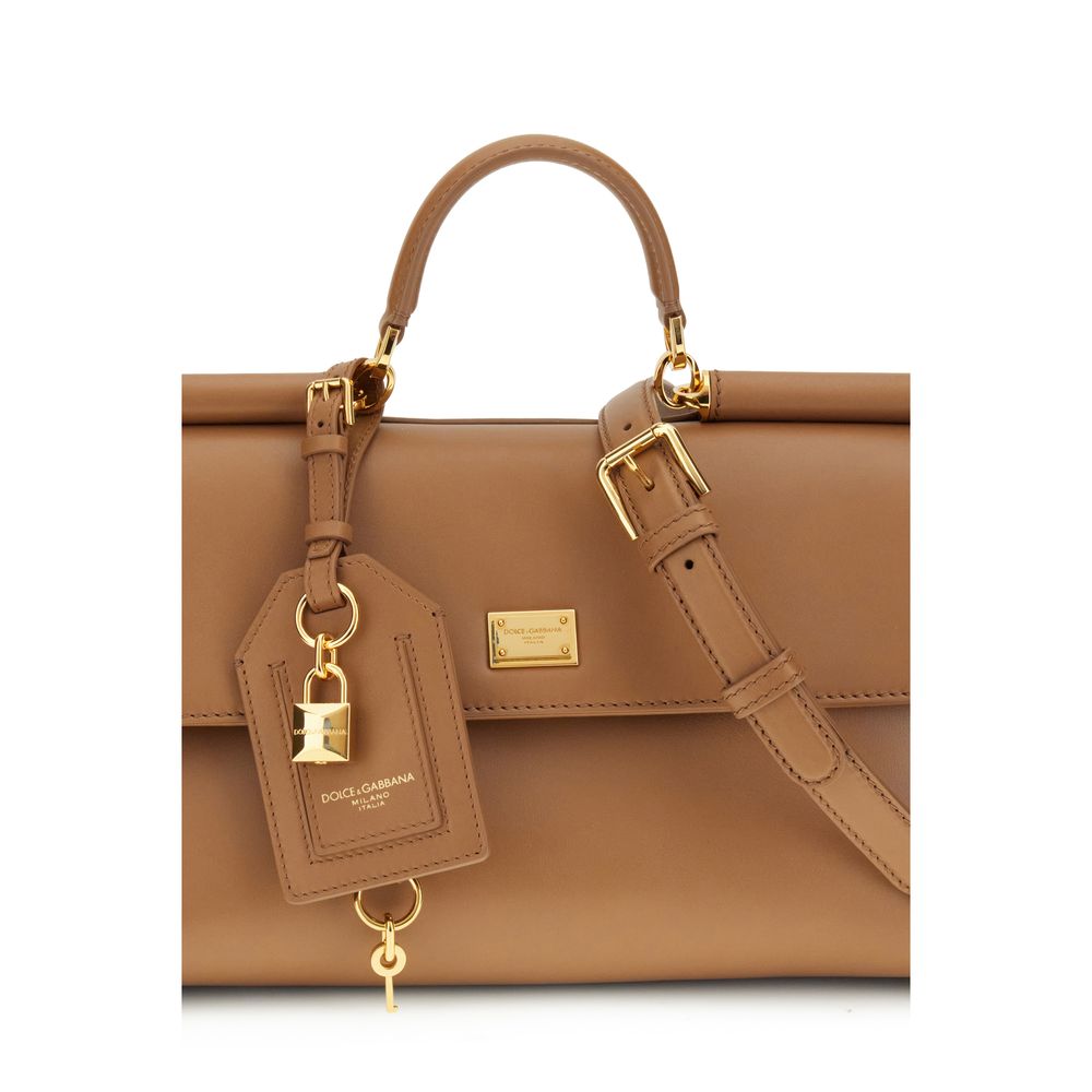 Dolce & Gabbana Beige Calf Leather Bos Taurus Handbag-4