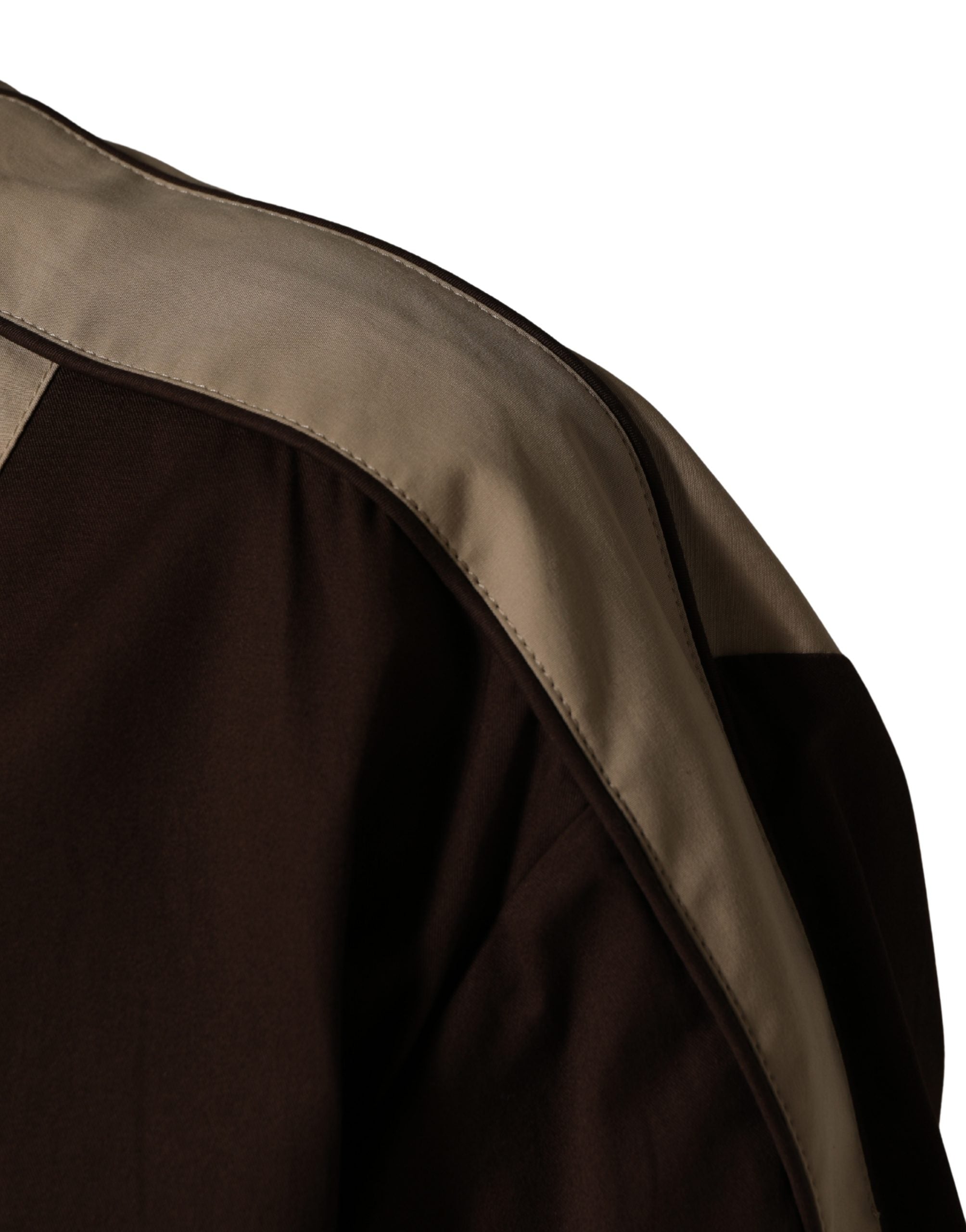 Dolce & Gabbana Brown Beige Cotton Zip Windbreaker-6