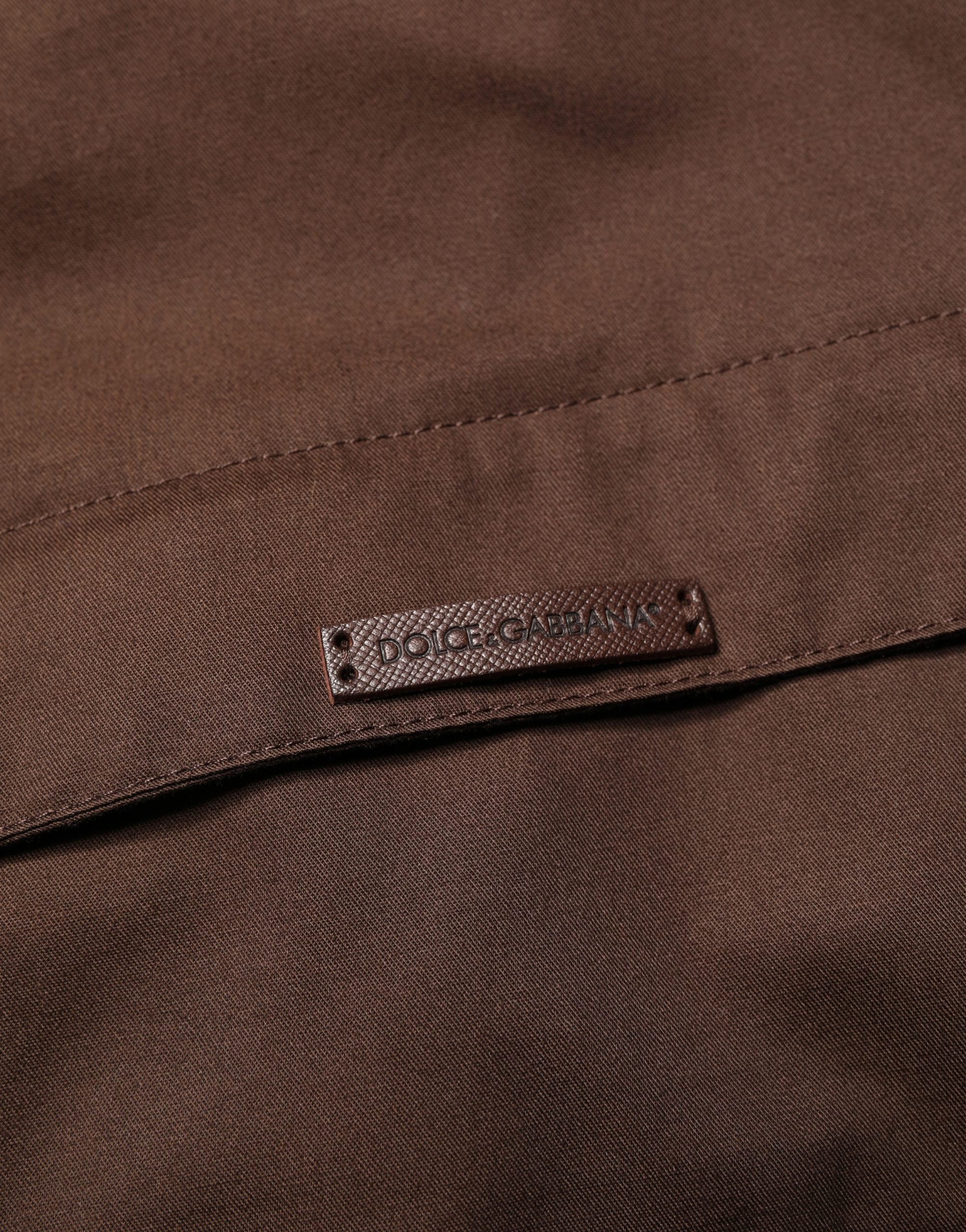 Dolce & Gabbana Brown Beige Cotton Zip Windbreaker-8