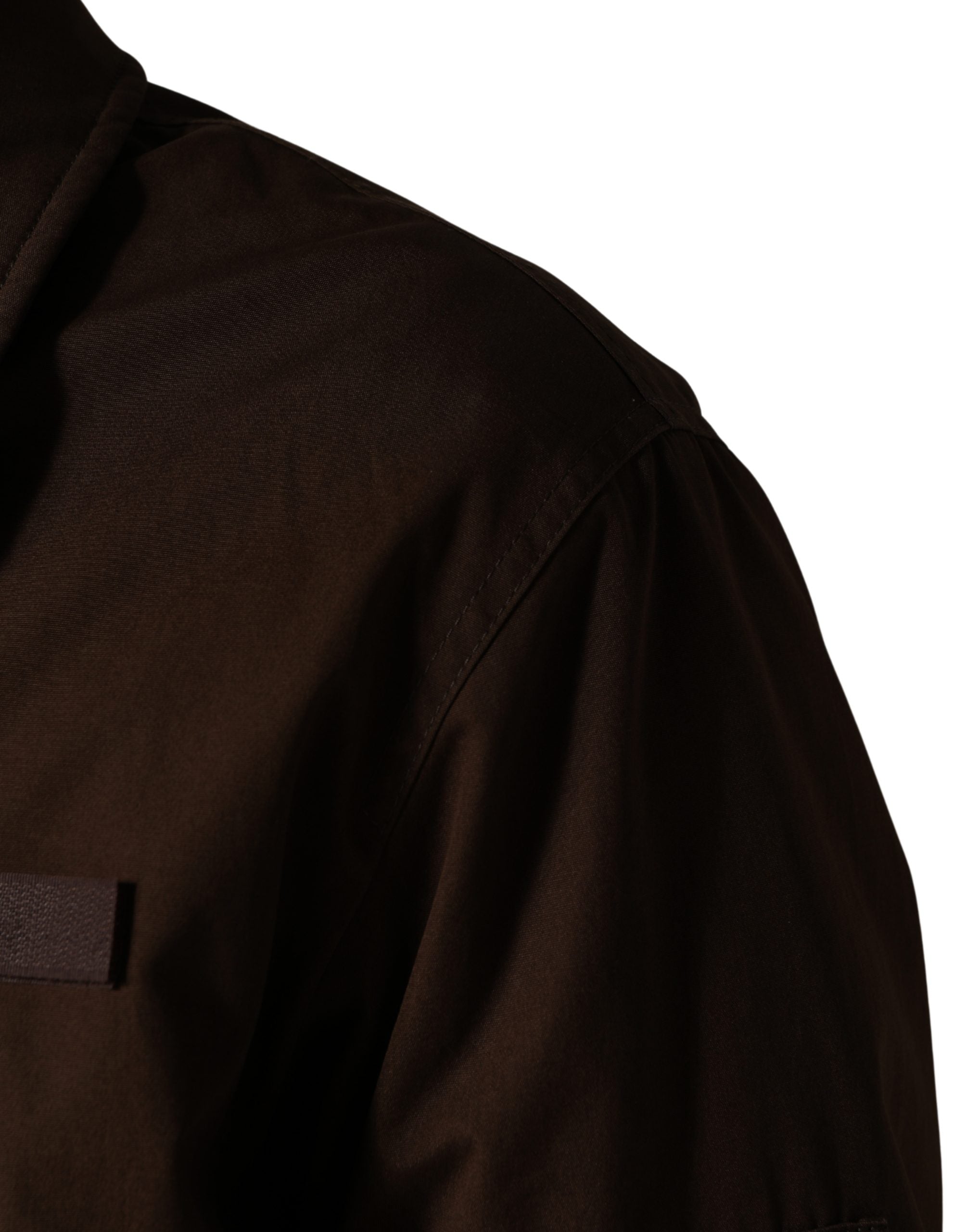 Dolce & Gabbana Brown Cotton-Stretch Bomber Jacket with Full Zip-6