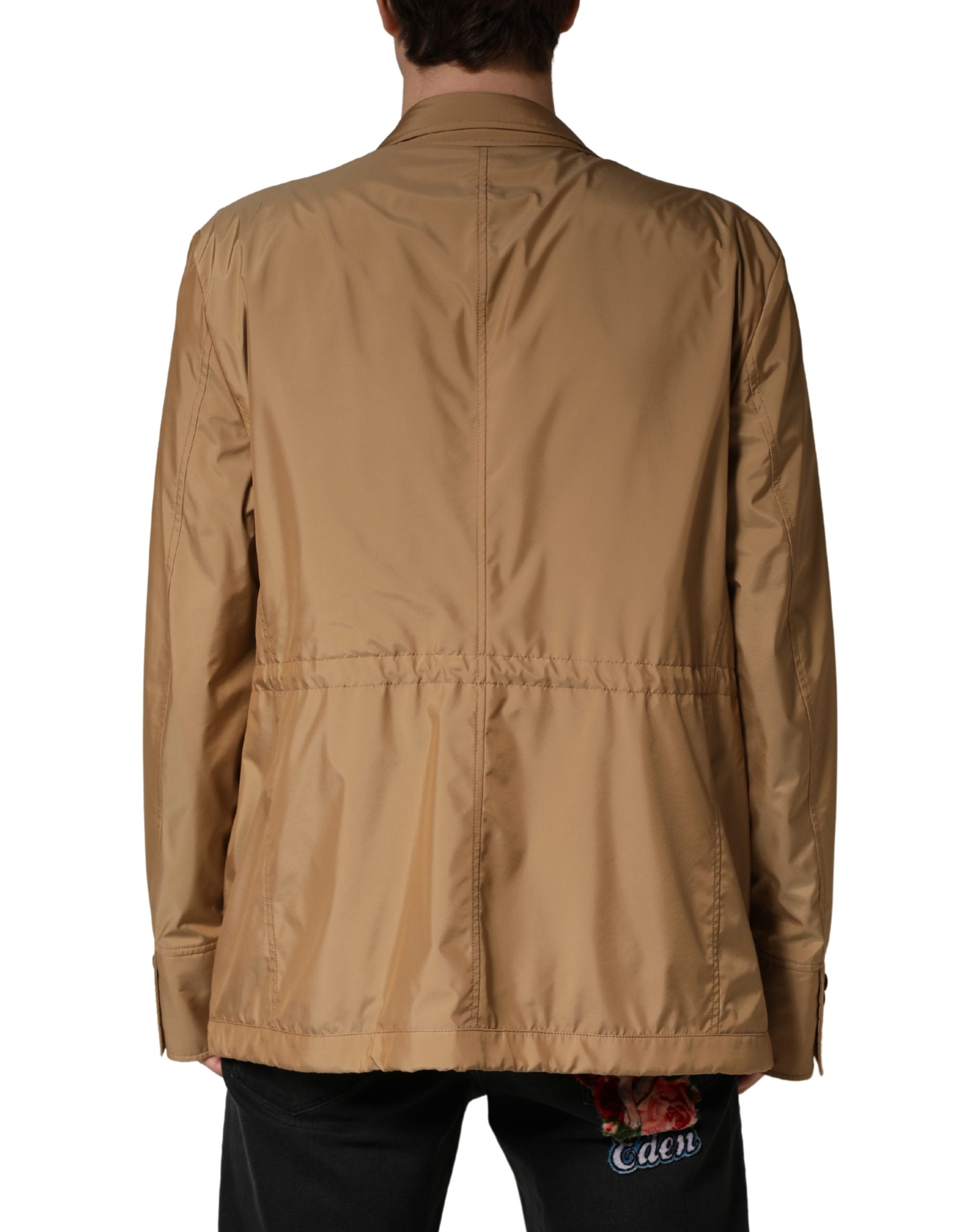 Dolce & Gabbana Brown Single-Breasted Layered Coat-4