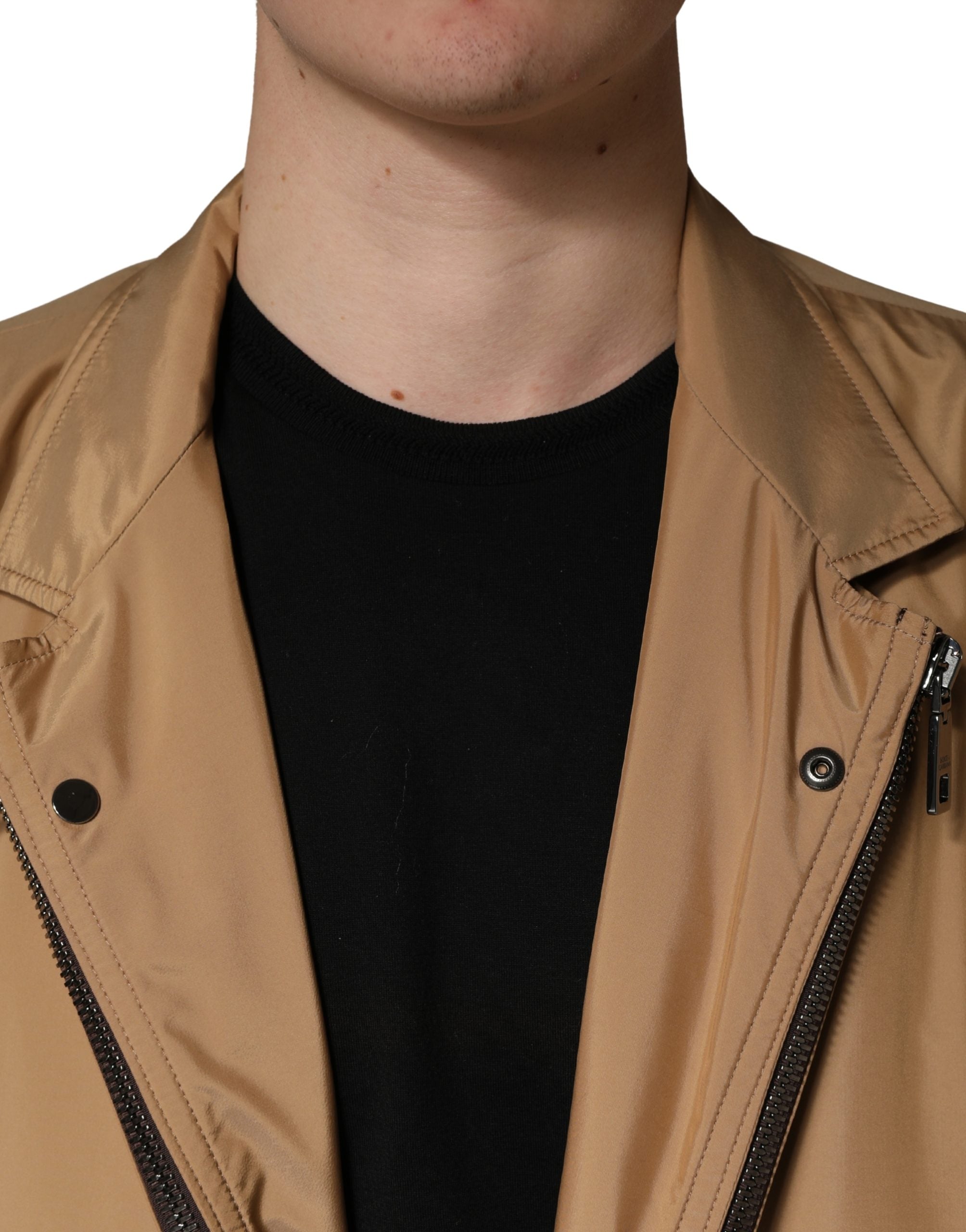 Dolce & Gabbana Brown Single-Breasted Layered Coat-5