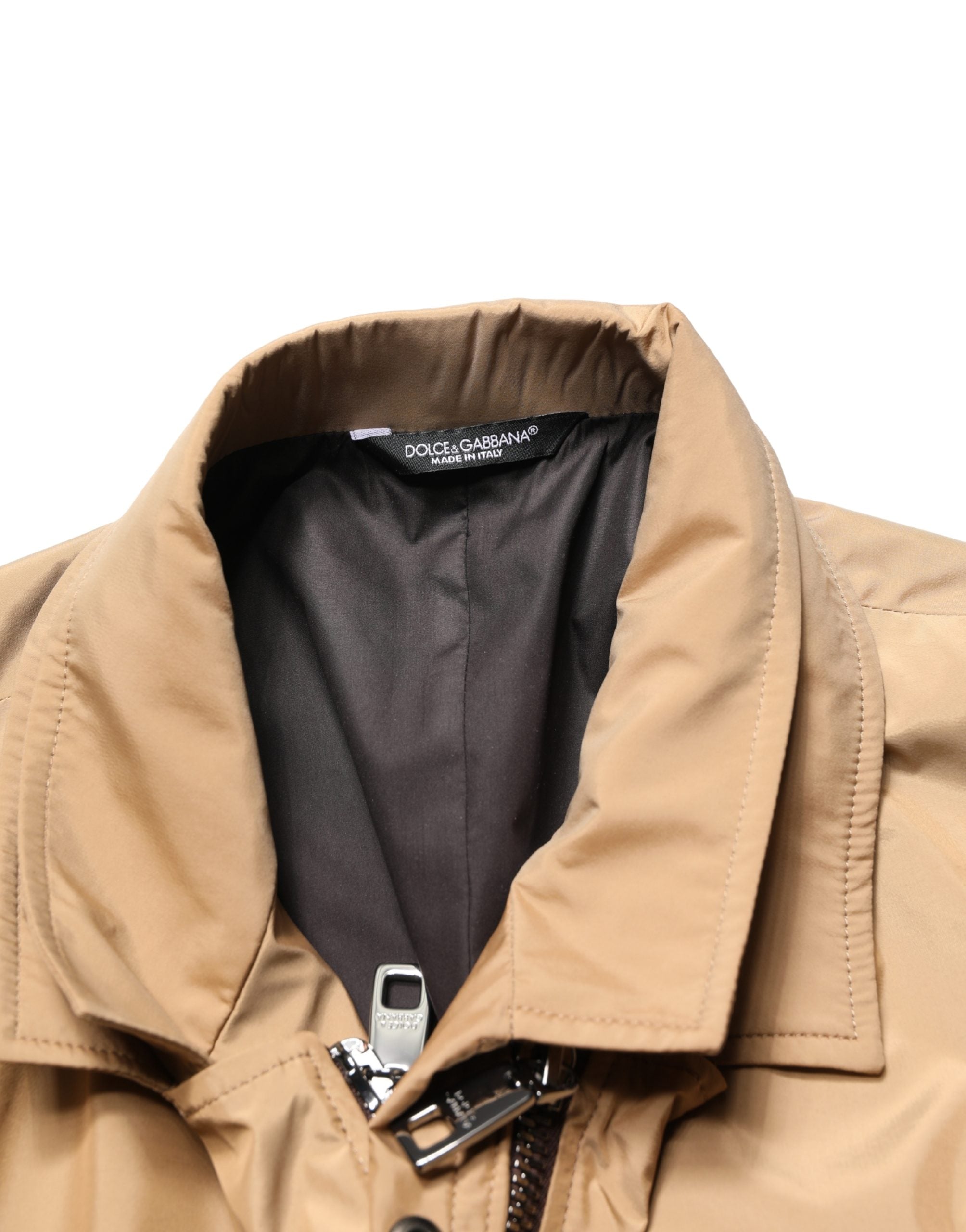 Dolce & Gabbana Brown Single-Breasted Layered Coat-7