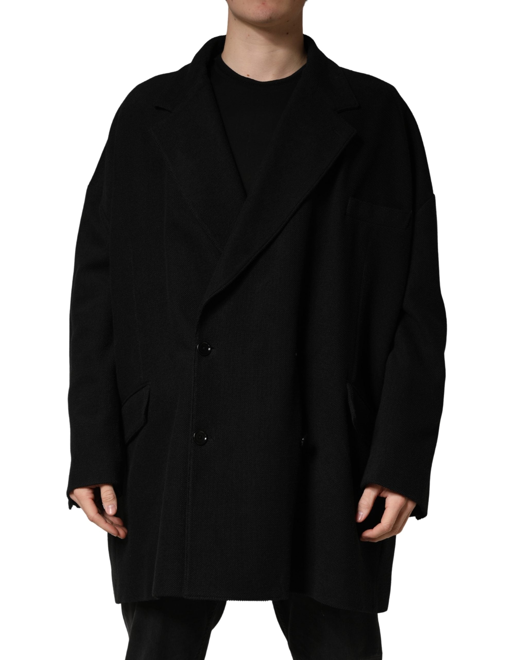 Dolce & Gabbana Schwarzer Zweireihiger Anzugjacke mit 2 Knöpfen