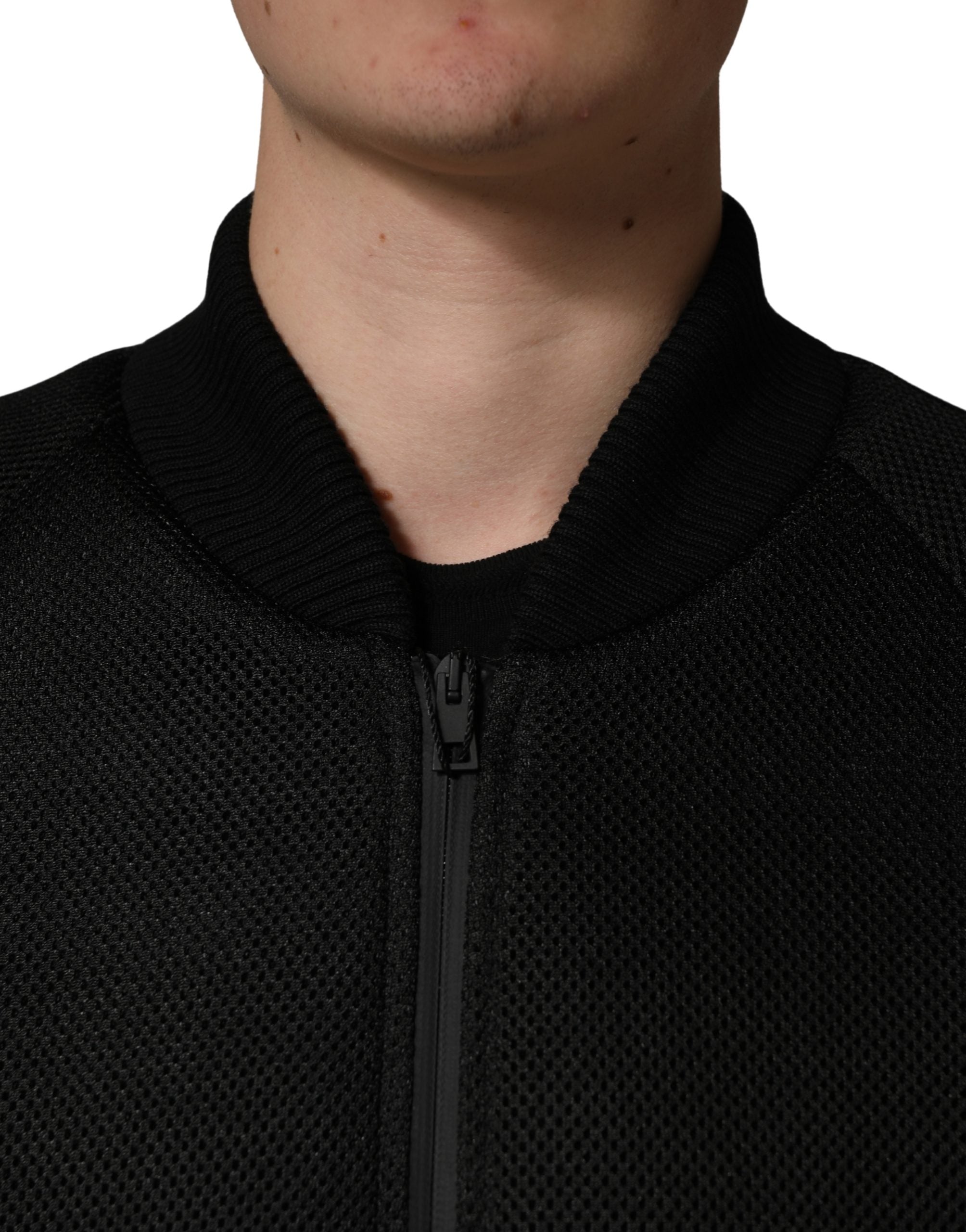 Dolce & Gabbana Men's Black Nylon Bomber Jacket with Full Zip-5