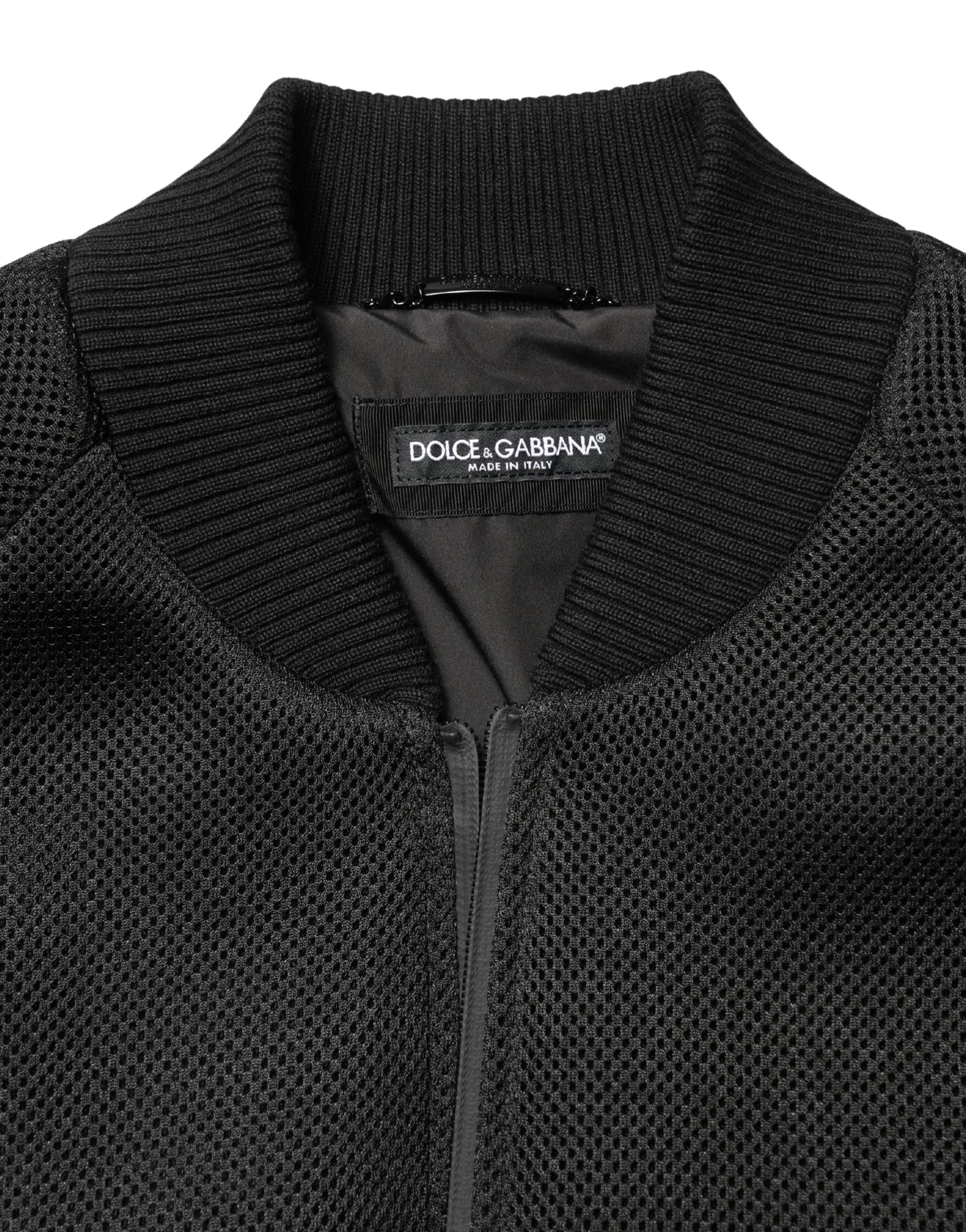 Dolce & Gabbana Men's Black Nylon Bomber Jacket with Full Zip-7