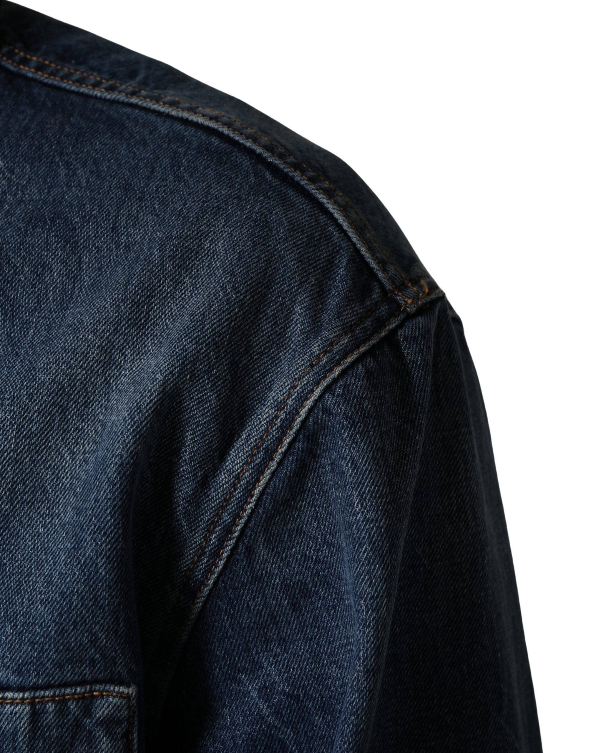 Dolce & Gabbana Men's Black Blue Cotton Denim Blouson Jacket-6