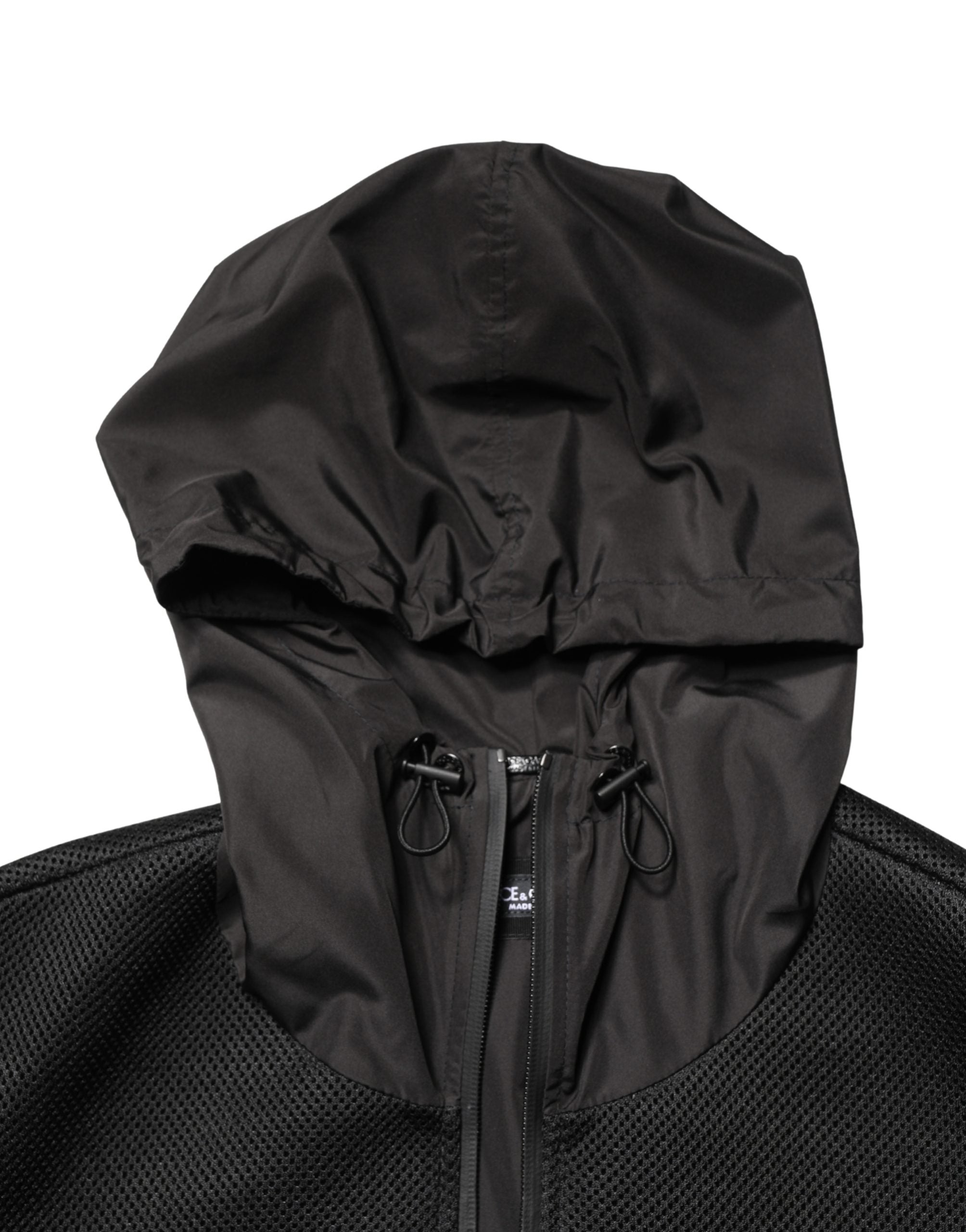 Dolce & Gabbana Men's Black Full Zip Hooded Bomber Jacket-7
