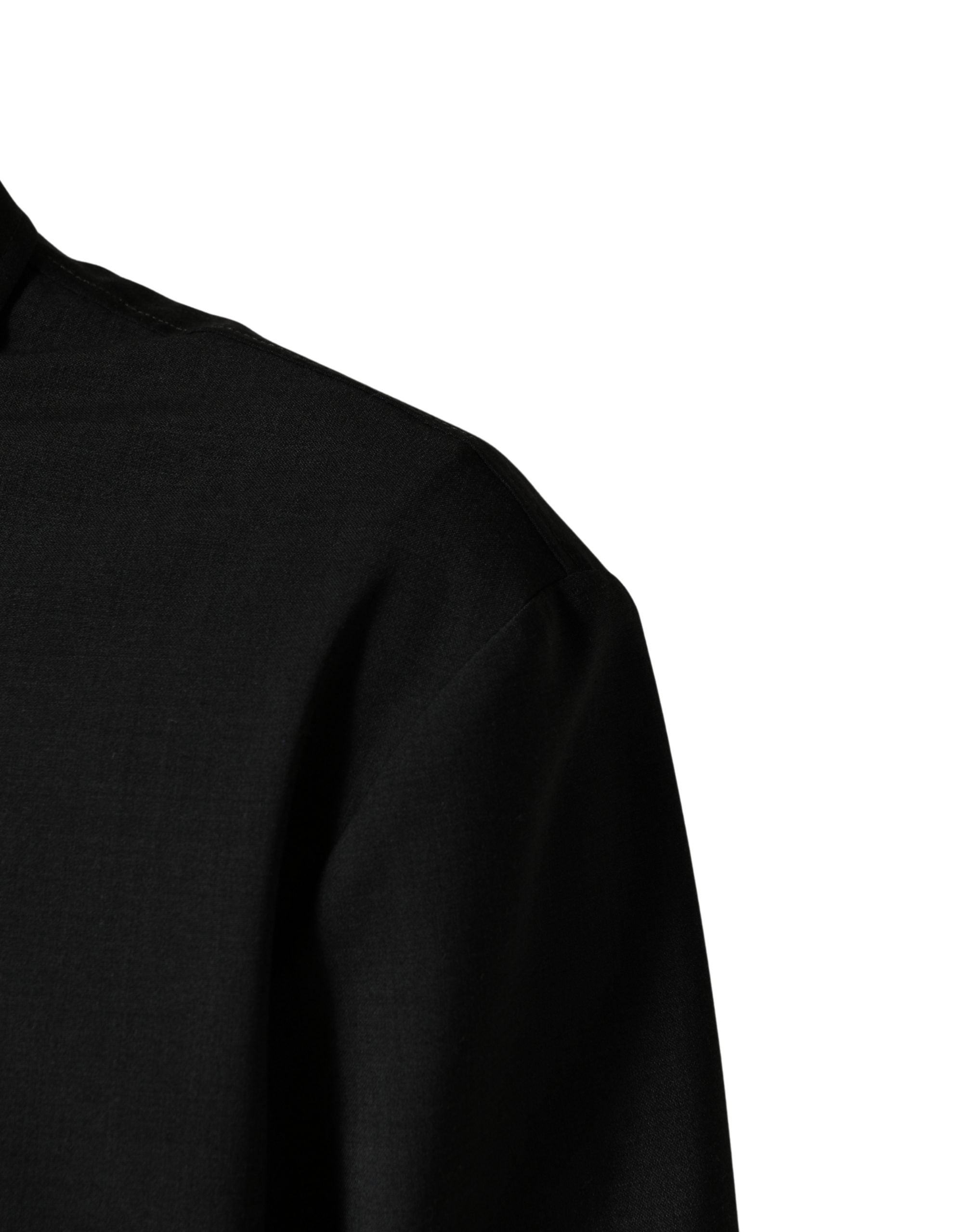 Dolce & Gabbana Men's Black Wool Full-Zip Logo Bomber Jacket-6