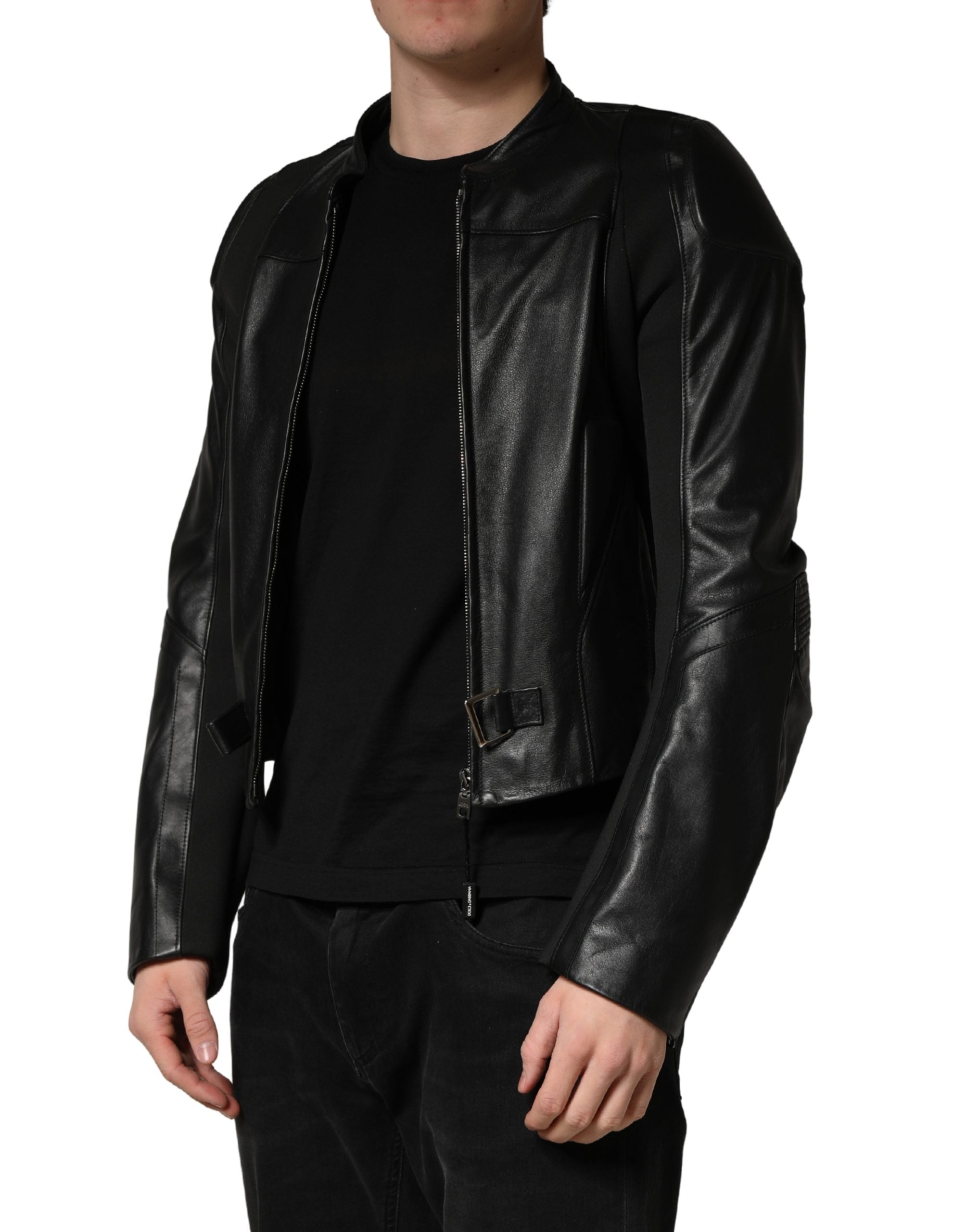 Dolce & Gabbana Men's Black Nylon Full-Zip Biker Jacket-3