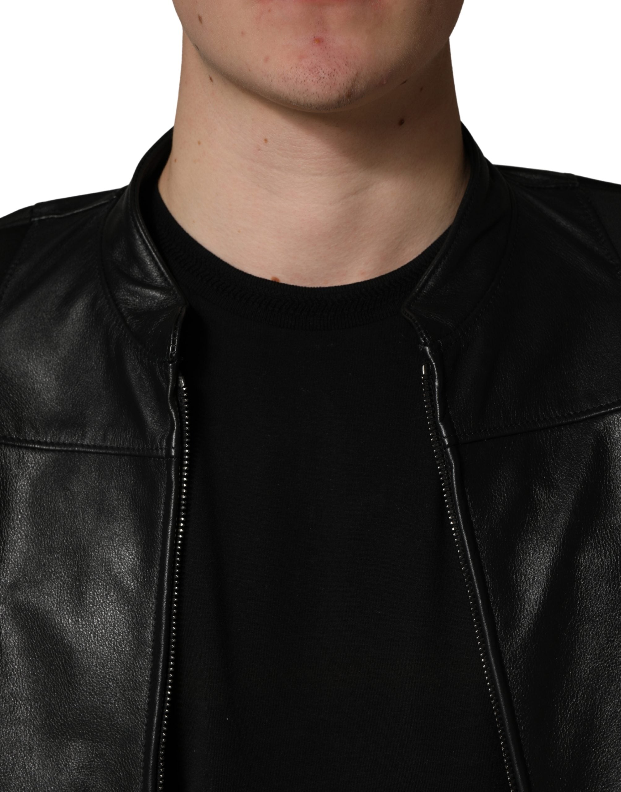 Dolce & Gabbana Men's Black Nylon Full-Zip Biker Jacket-5