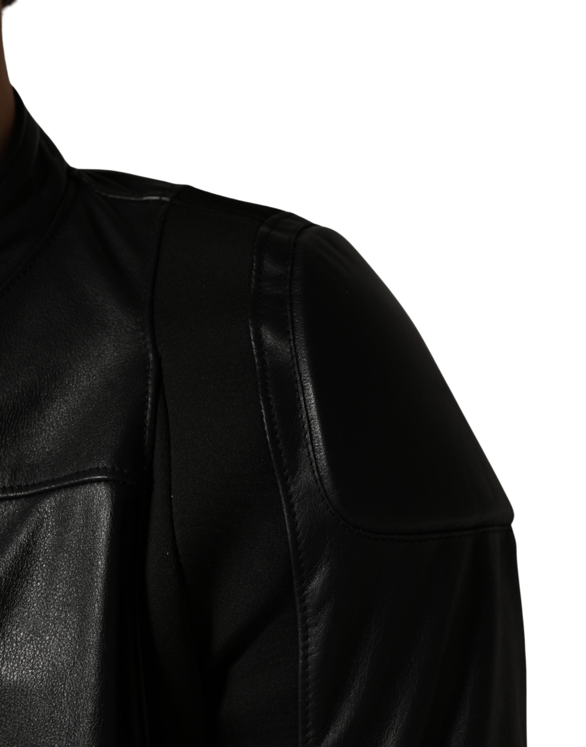 Dolce & Gabbana Men's Black Nylon Full-Zip Biker Jacket-6