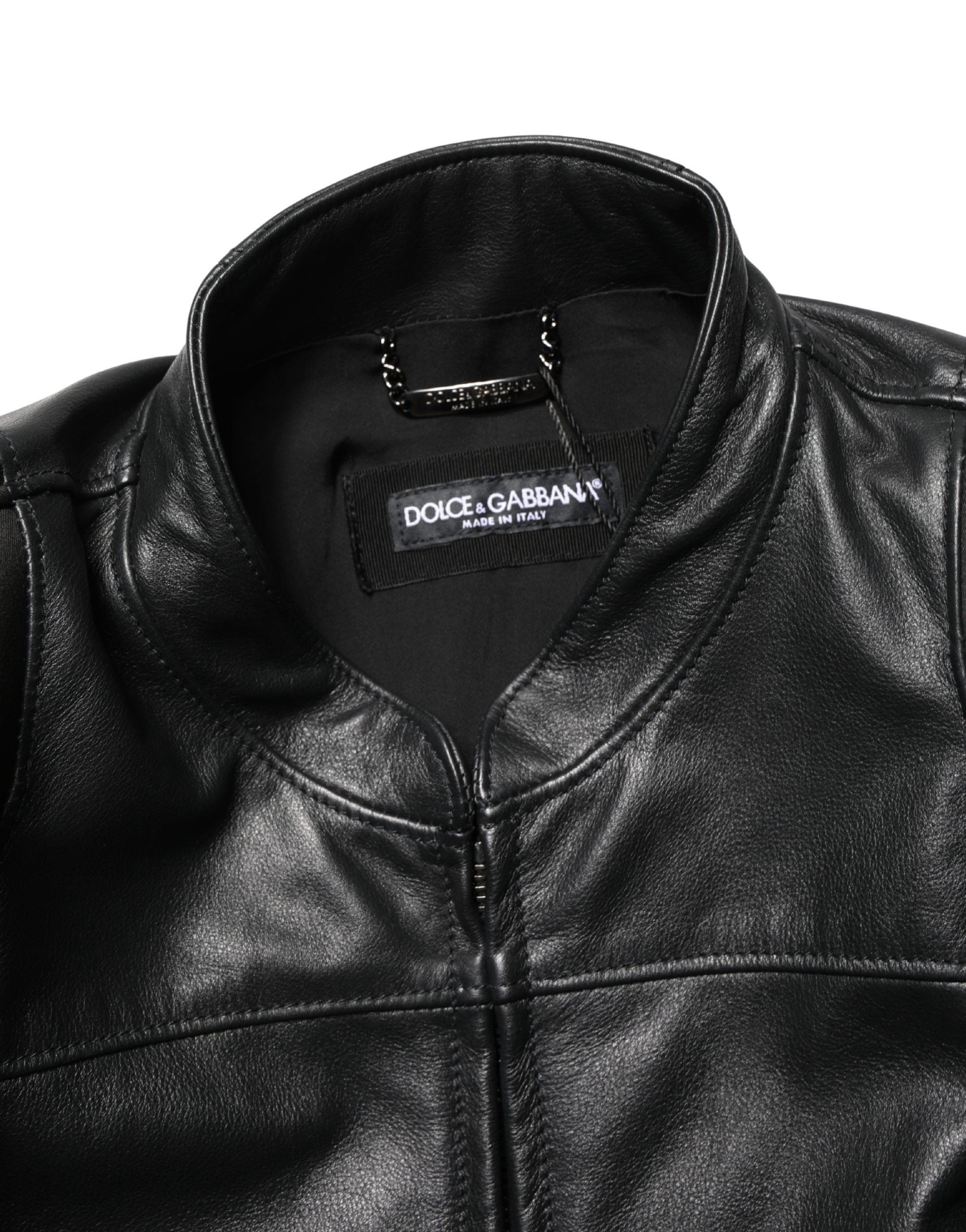 Dolce & Gabbana Men's Black Nylon Full-Zip Biker Jacket-7