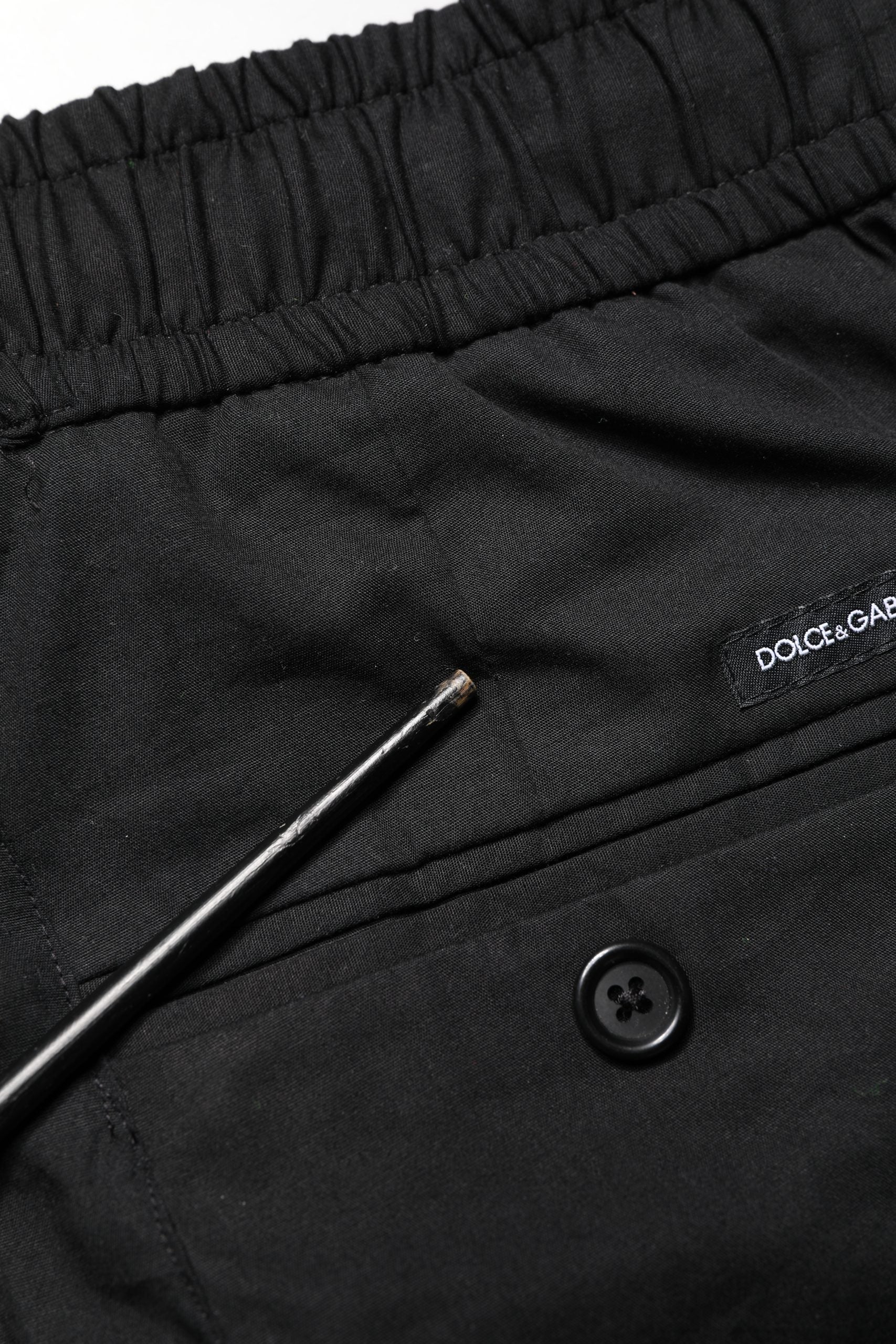 Dolce & Gabbana Black Cotton Skinny Men's Joggers-7
