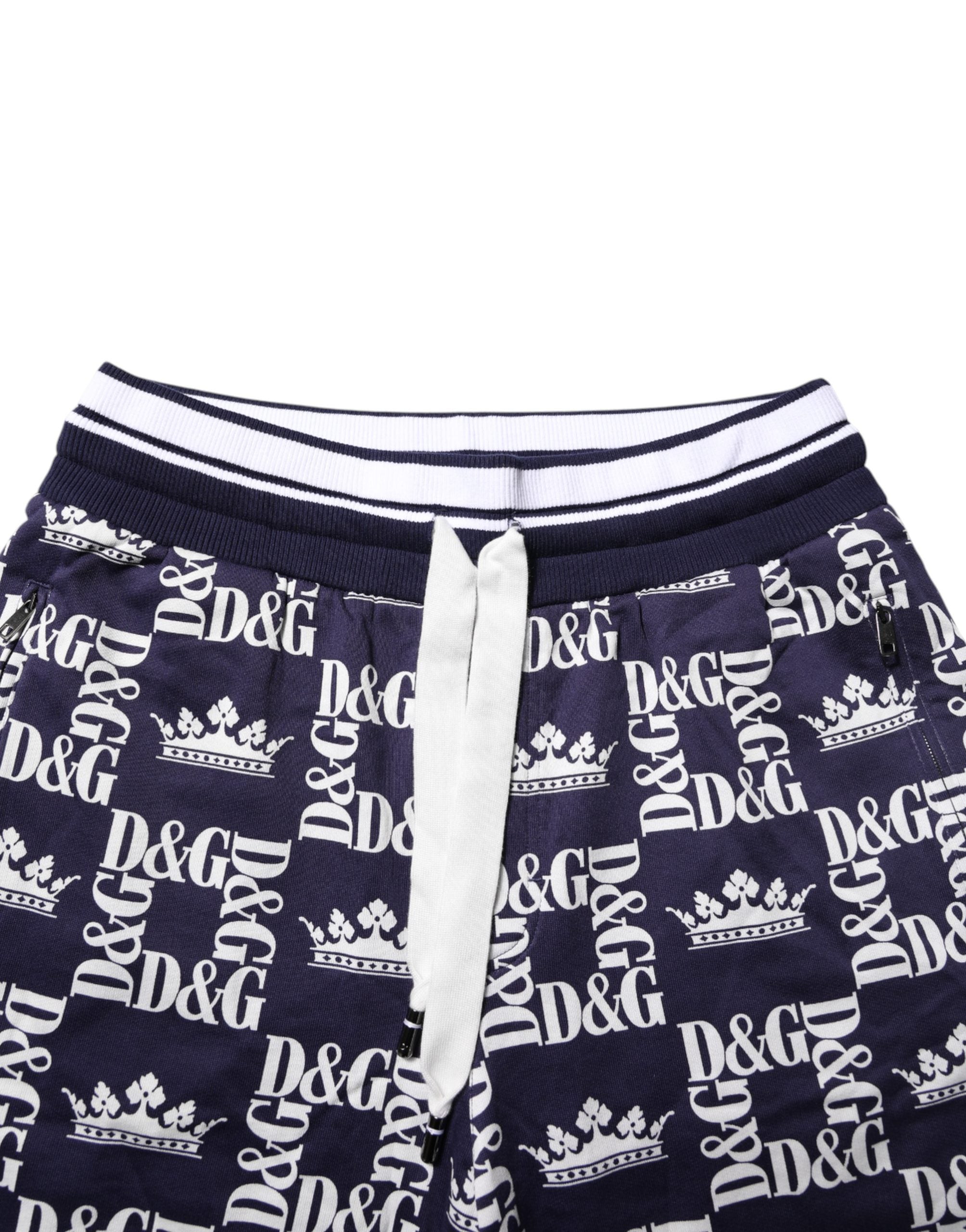 Dolce & Gabbana Blue DG Logo Print Chino Men's Bermuda Shorts-5