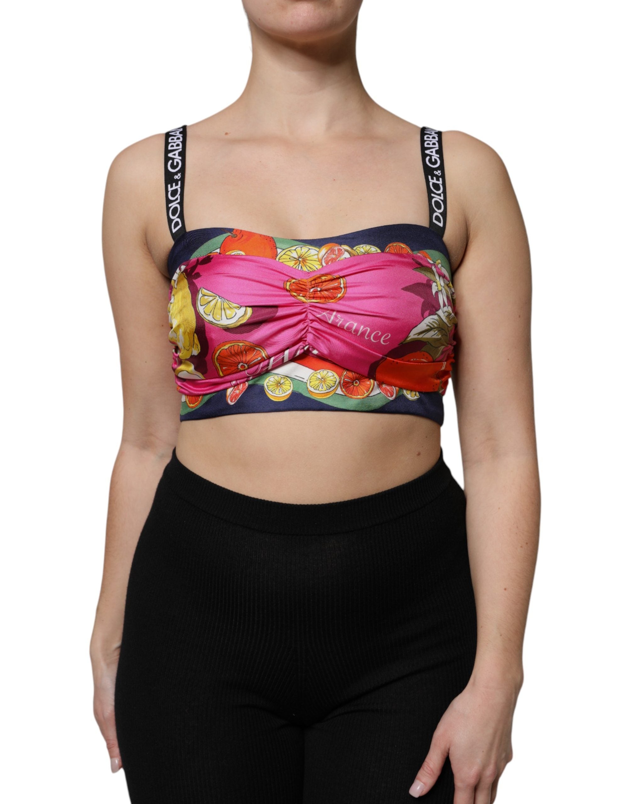 Dolce & Gabbana Mehrfarbiges Seiden-Bustier-Top im Corsagen-Stil