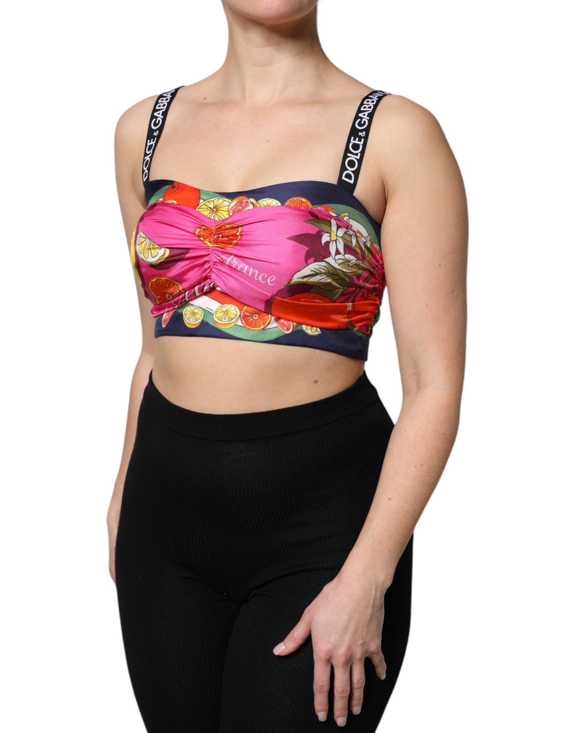 Dolce & Gabbana Multicolor Silk Bustier Corset Top-3