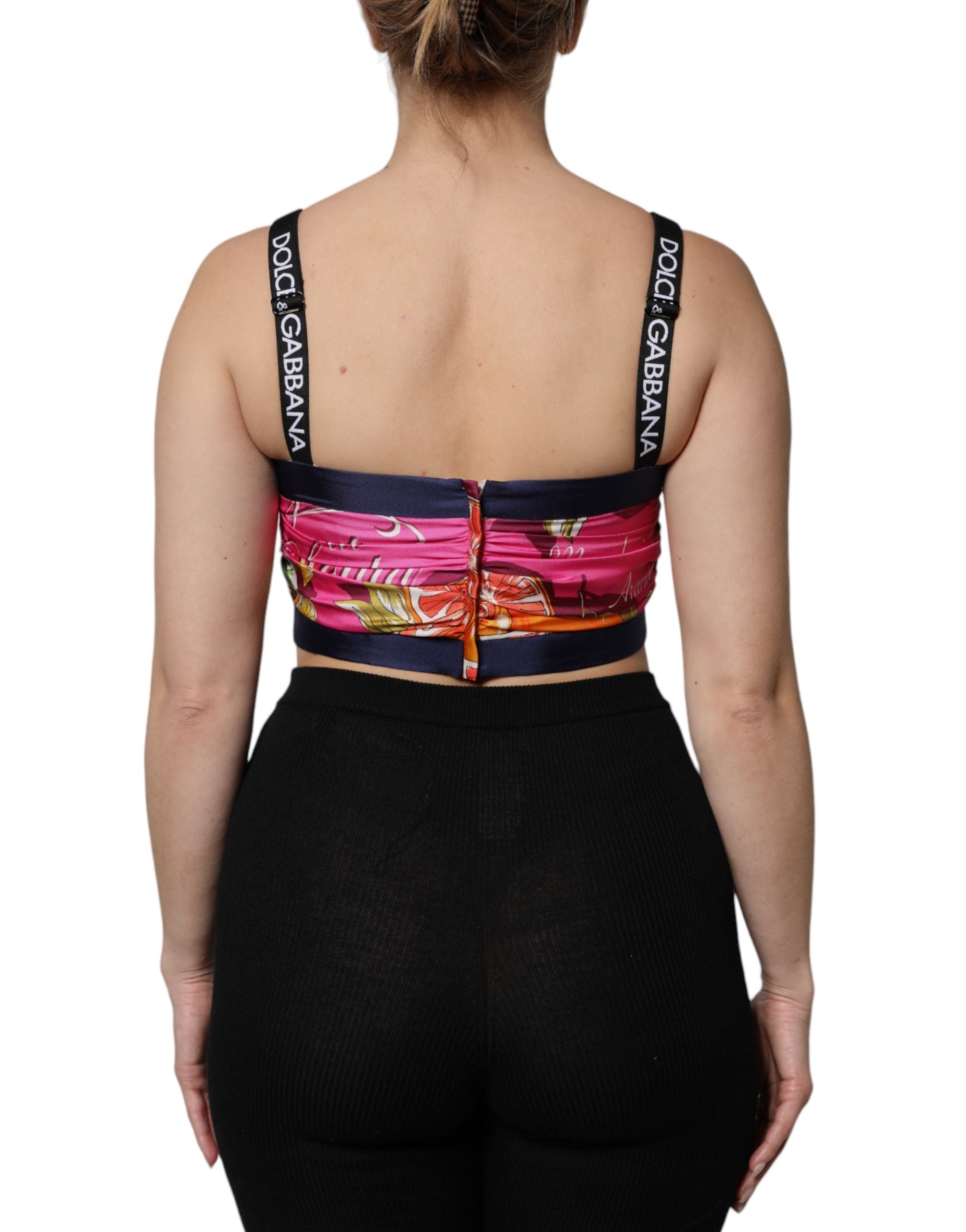 Dolce & Gabbana Multicolor Silk Bustier Corset Top-4