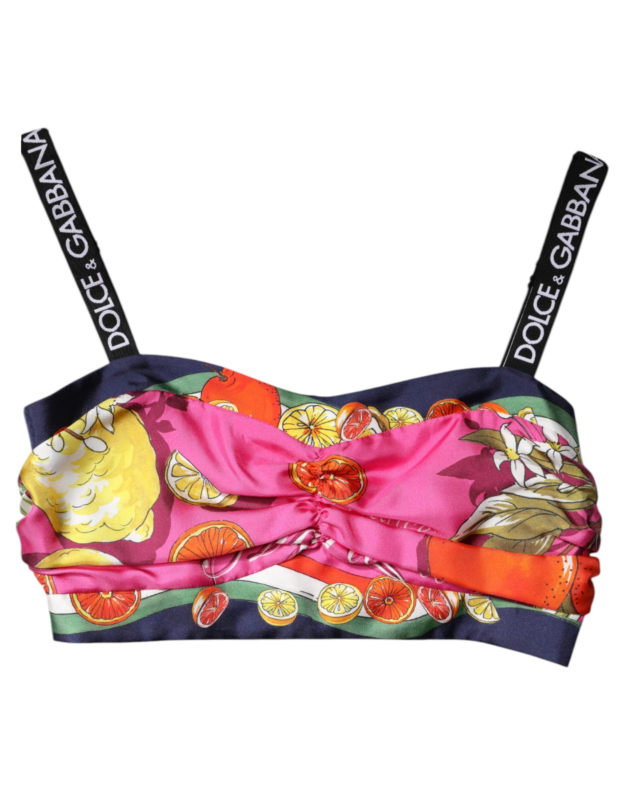 Dolce & Gabbana Multicolor Silk Bustier Corset Top-5
