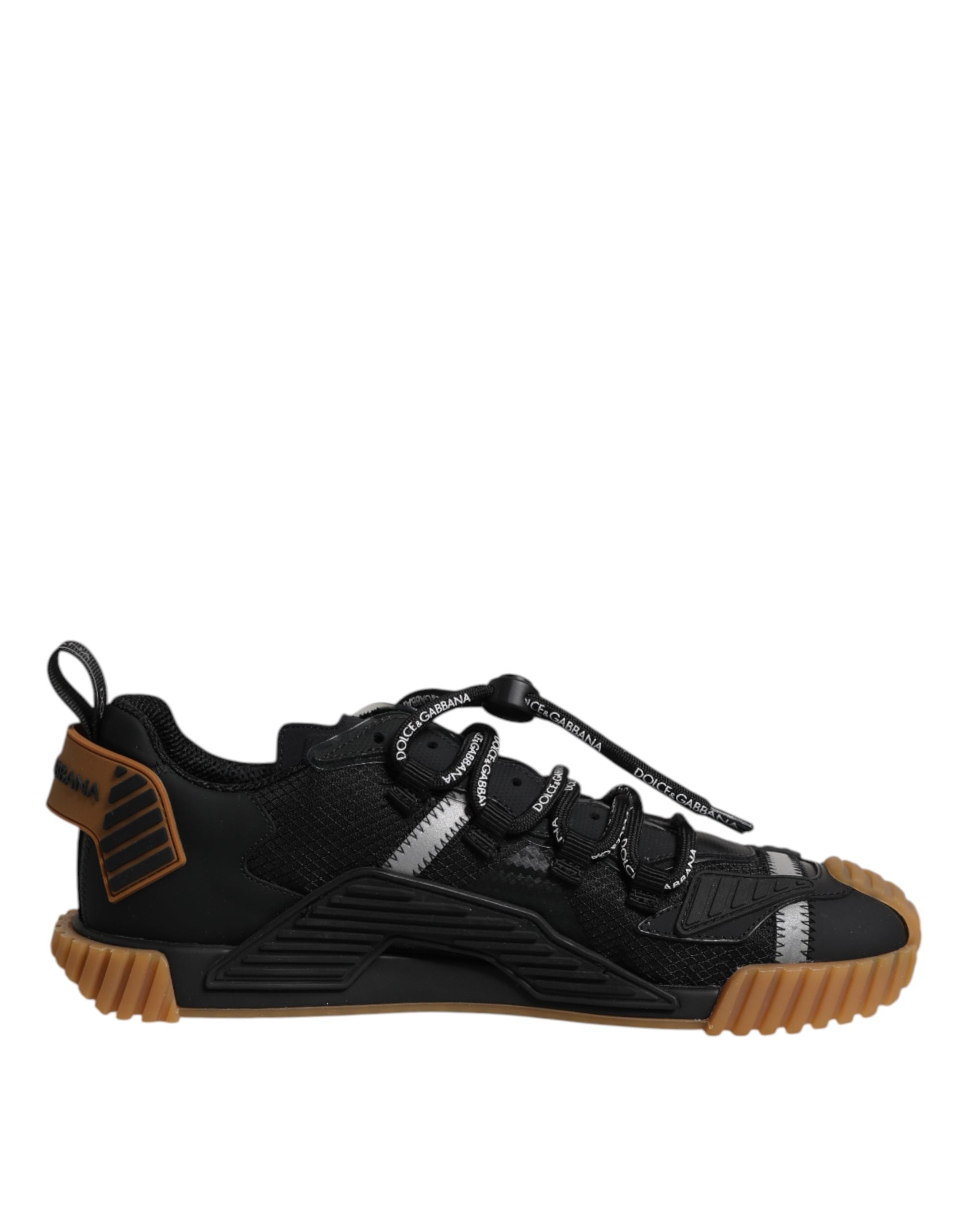 Dolce & Gabbana Black NS1 Low-Top Sneakers with Logo Lacing-1