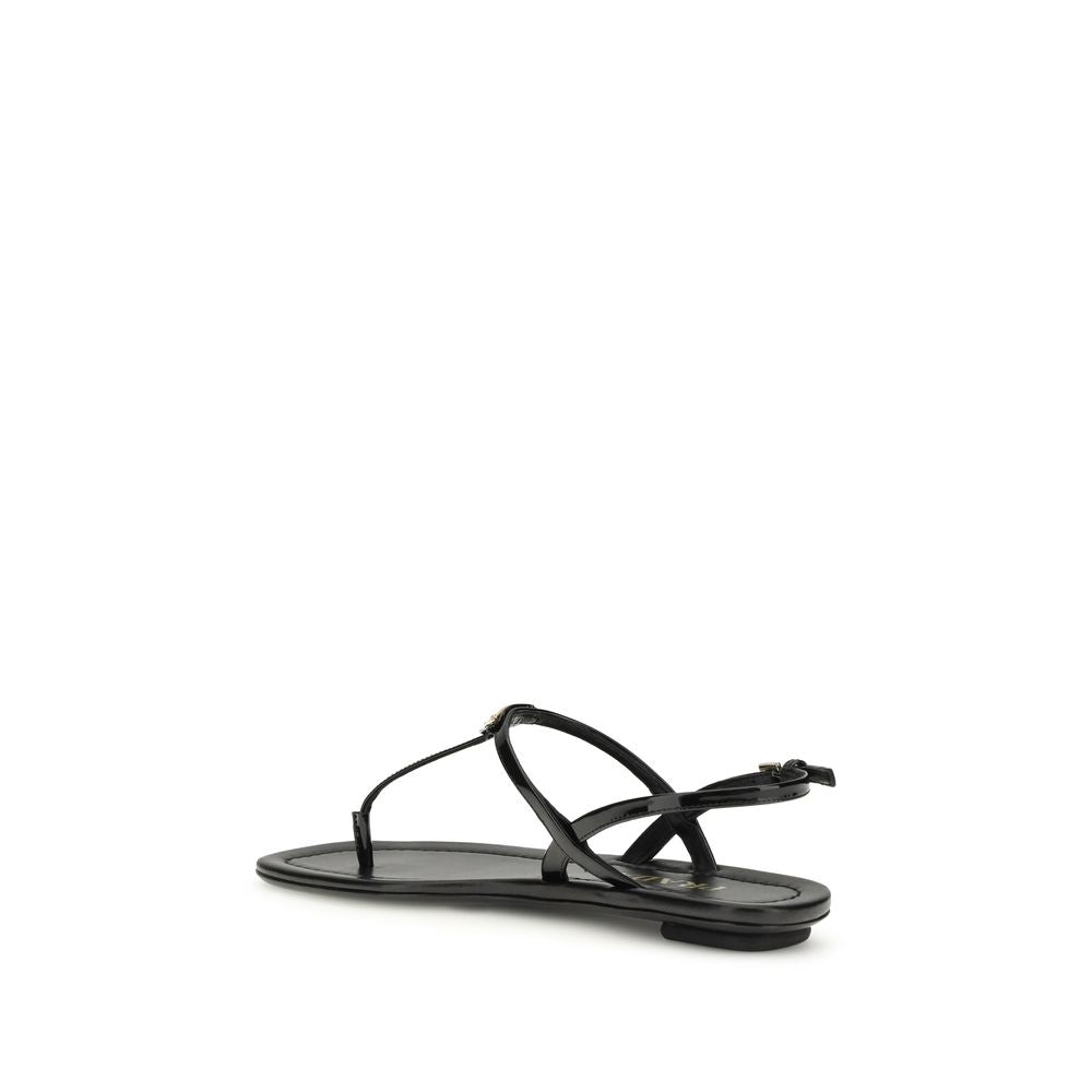 Prada Schwarze Bos Taurus Kalbsleder-Flip-Flop-Sandalen-3