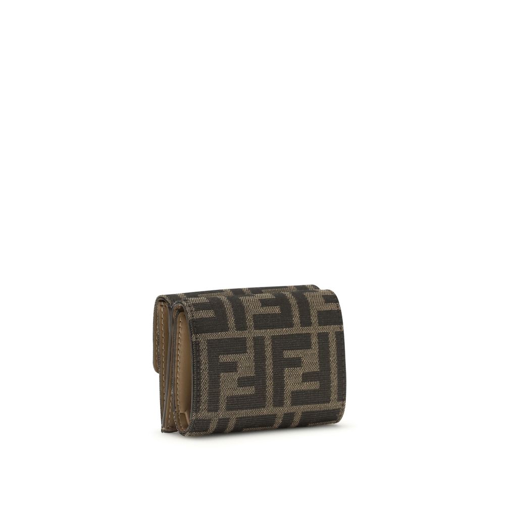 Fendi Braune Stoffgeldbörse-2