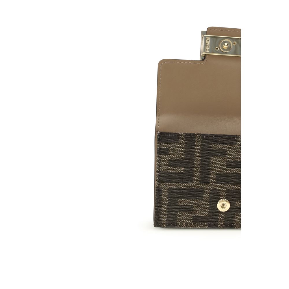 Fendi Braune Stoffgeldbörse-3