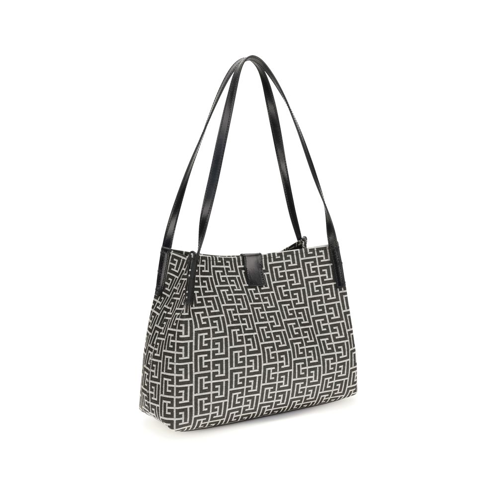 Balmain Black Cotton Shoulder Bag-3