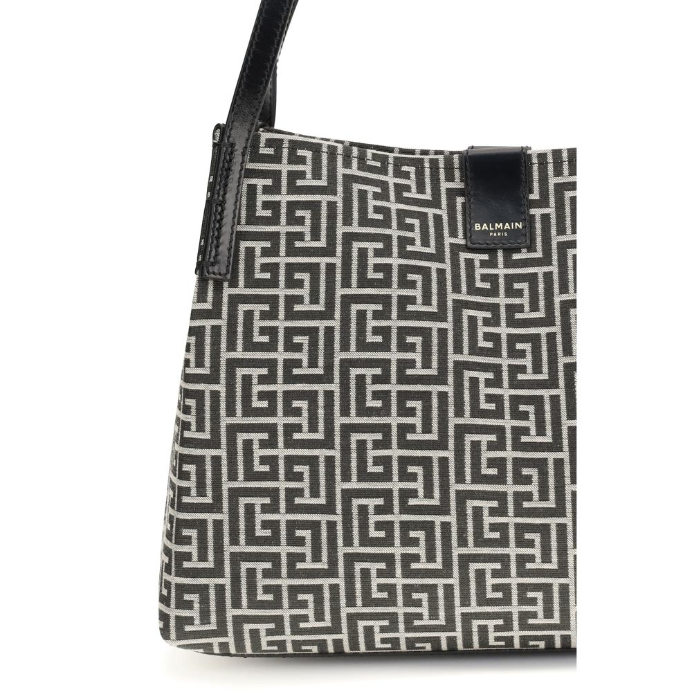 Balmain Black Cotton Shoulder Bag-4