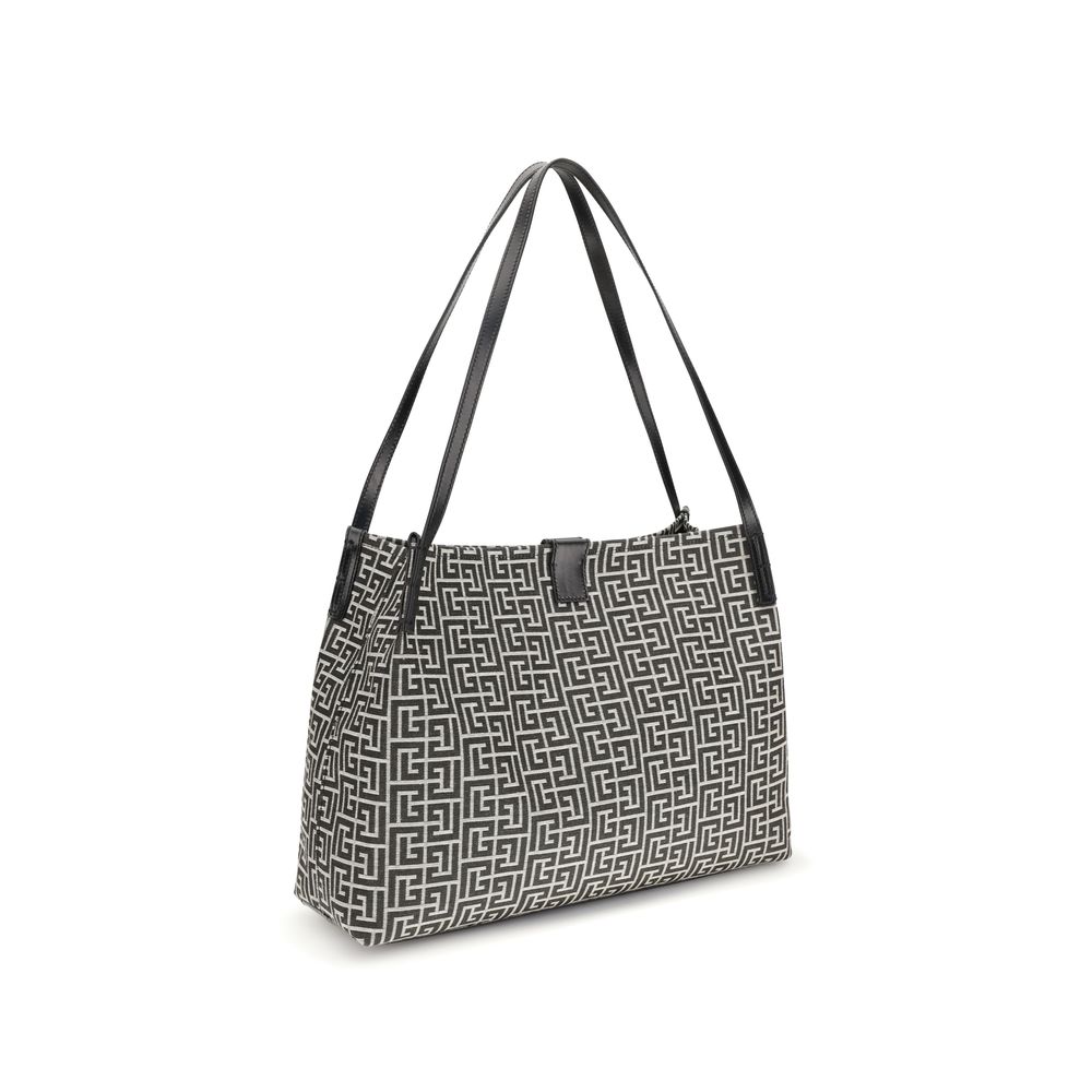 Balmain Black Cotton Shoulder Bag-3