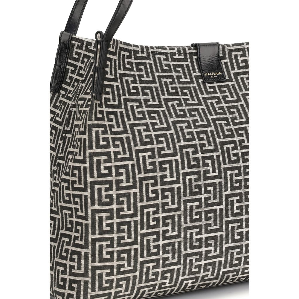 Balmain Black Cotton Shoulder Bag-4