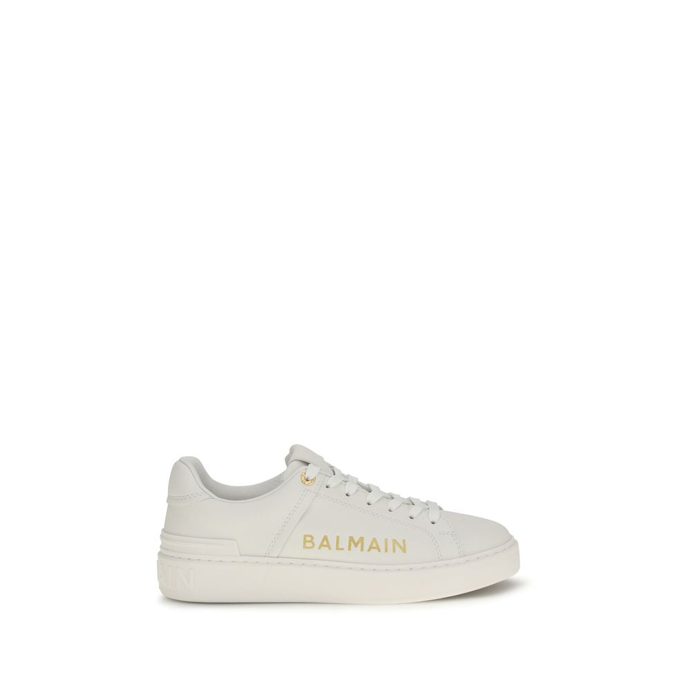 Balmain White Calf Leather Bos Taurus Low-Top Sneakers-1