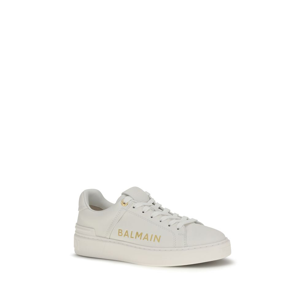Balmain White Calf Leather Bos Taurus Low-Top Sneakers-2