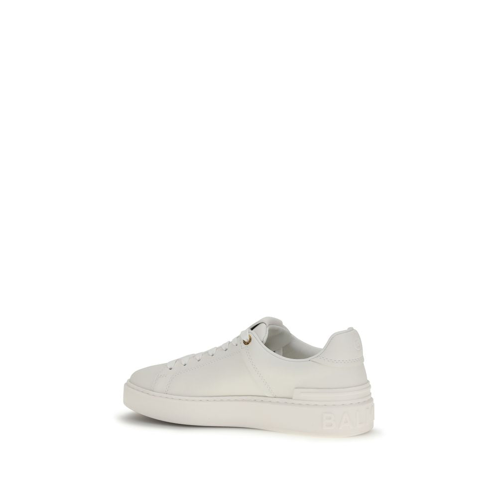 Balmain White Calf Leather Bos Taurus Low-Top Sneakers-3