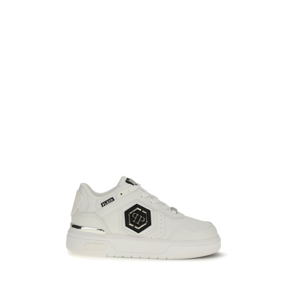 Philipp Plein White Calfskin Bos Taurus Athletic Sneakers-1