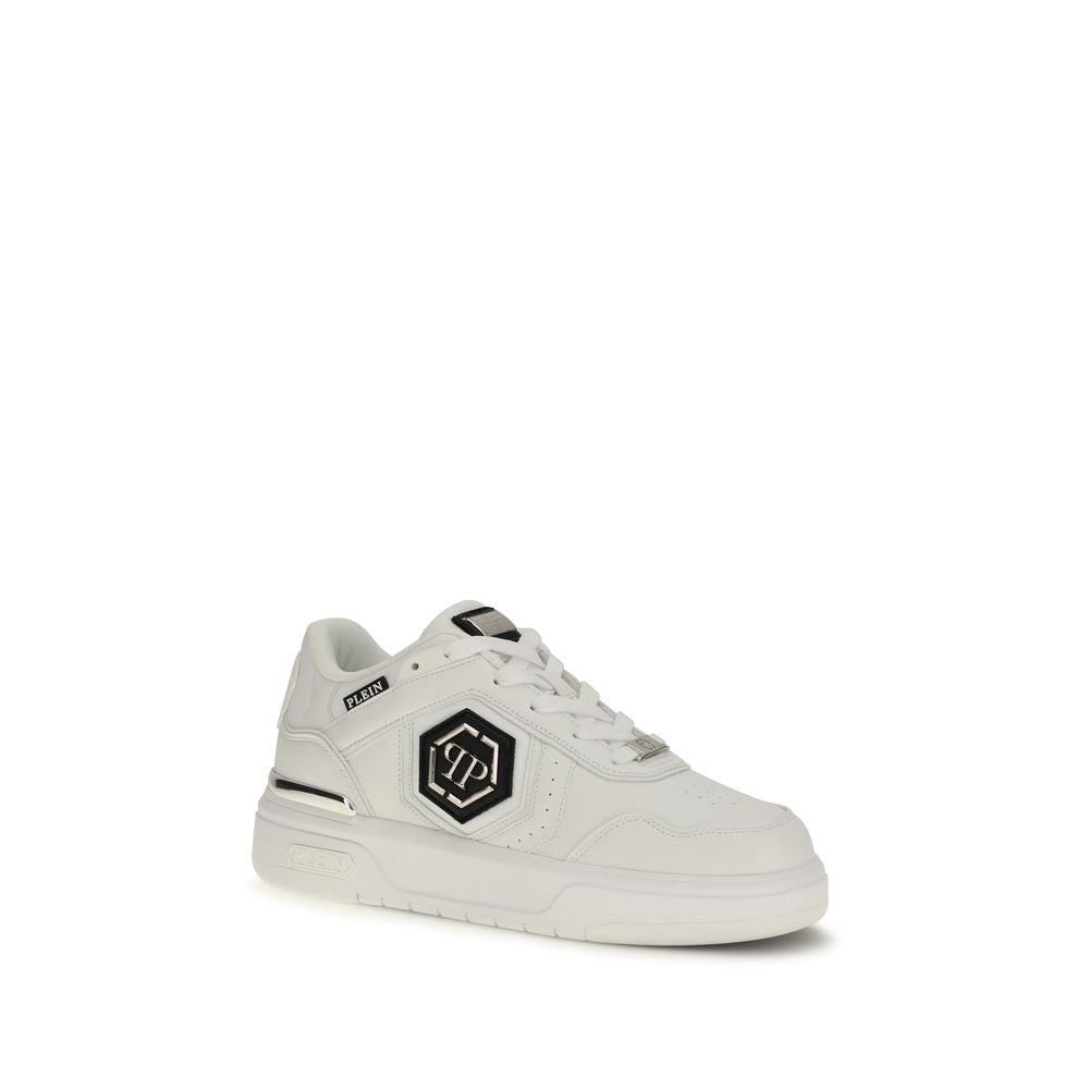 Philipp Plein White Calfskin Bos Taurus Athletic Sneakers-2