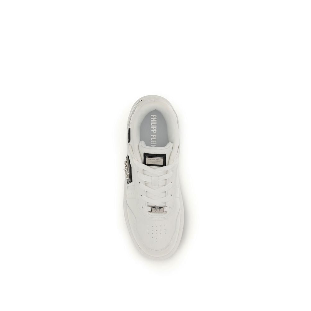 Philipp Plein White Calfskin Bos Taurus Athletic Sneakers-4