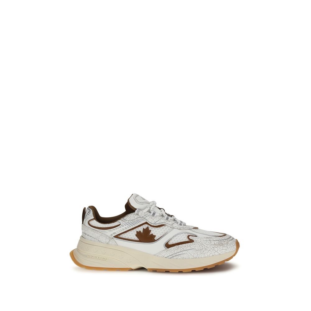 Dsquared² Weiße Bos Taurus Kalbsleder Athletic Sneaker-1
