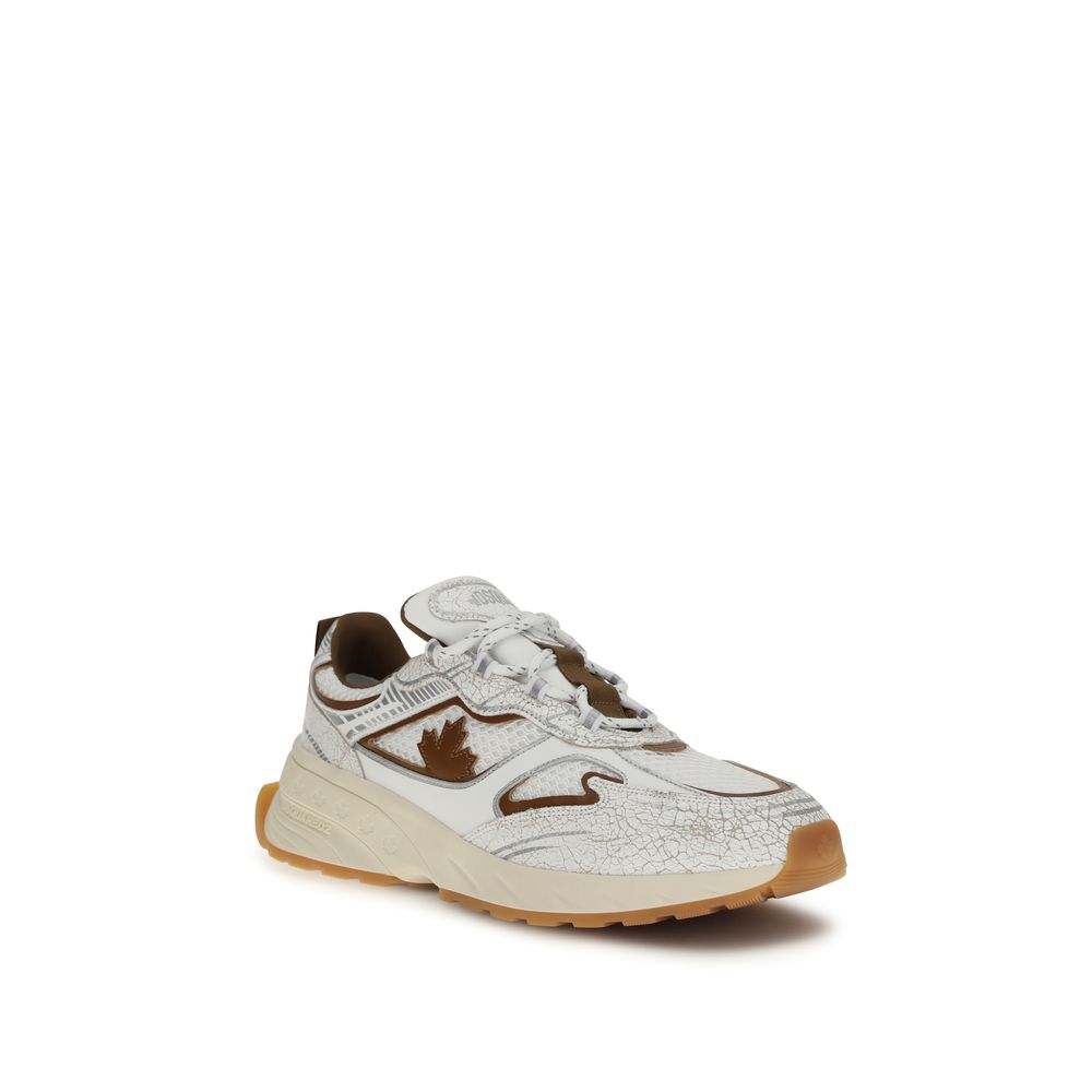 Dsquared² Weiße Bos Taurus Kalbsleder Athletic Sneaker-2