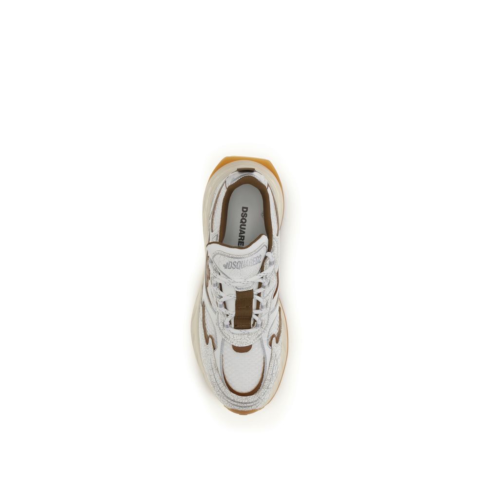 Dsquared² Weiße Bos Taurus Kalbsleder Athletic Sneaker-4