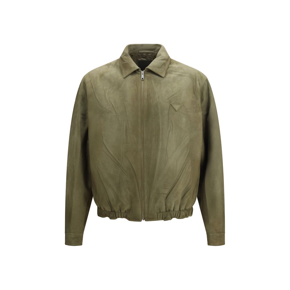 Prada Zweifarbige Lammlederjacke-1