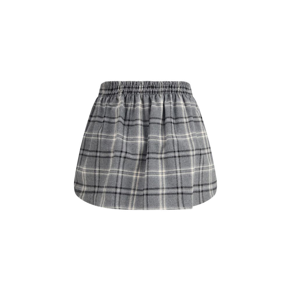 Miu Miu Grey Cotton Mini Skirt-2