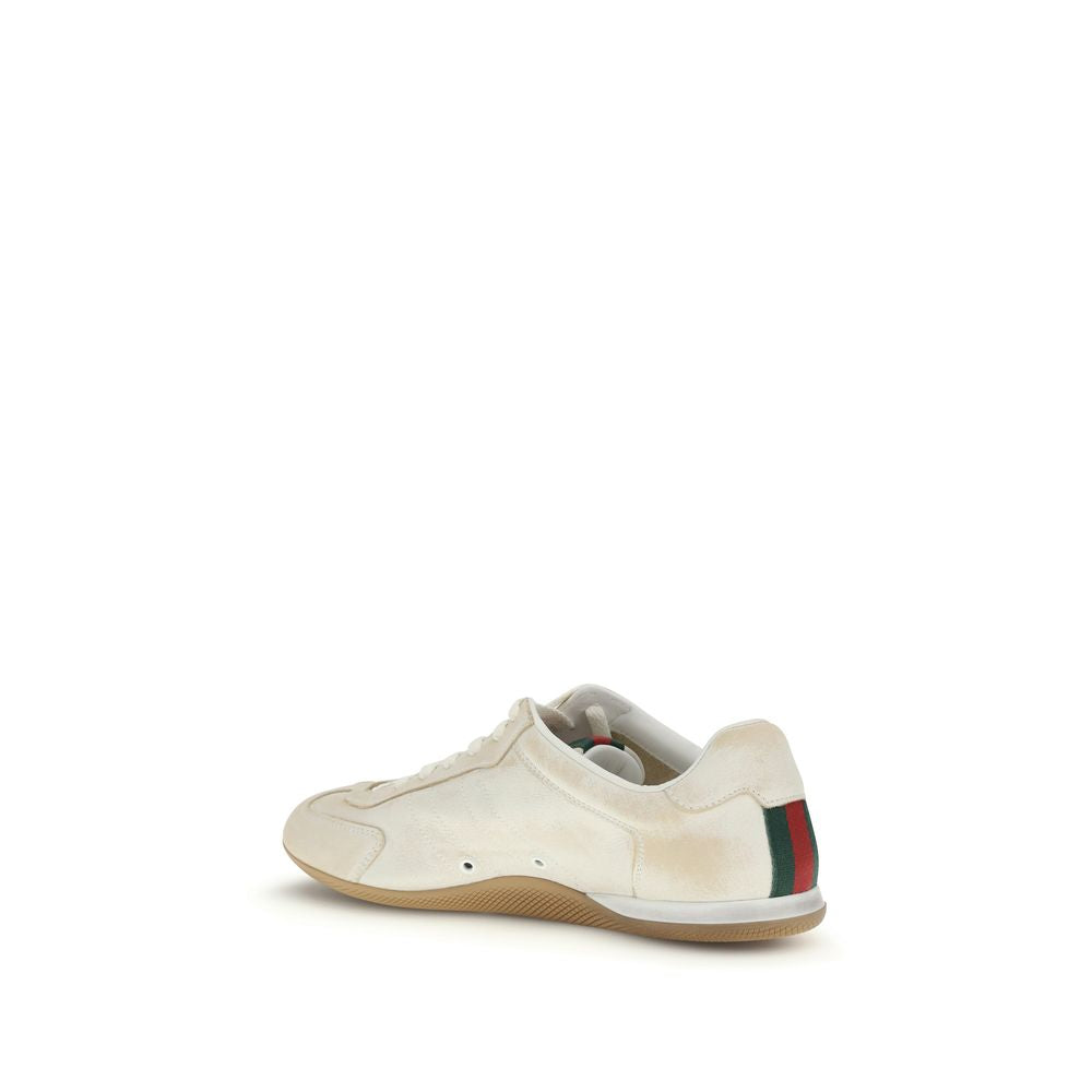Gucci White Bos Taurus Calfskin Low-Top Sneakers-3