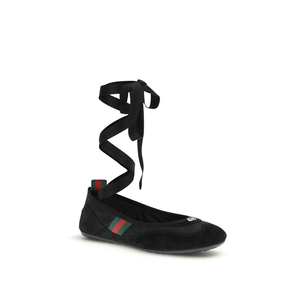 Gucci Schwarze Ballerinas aus Stoff-2