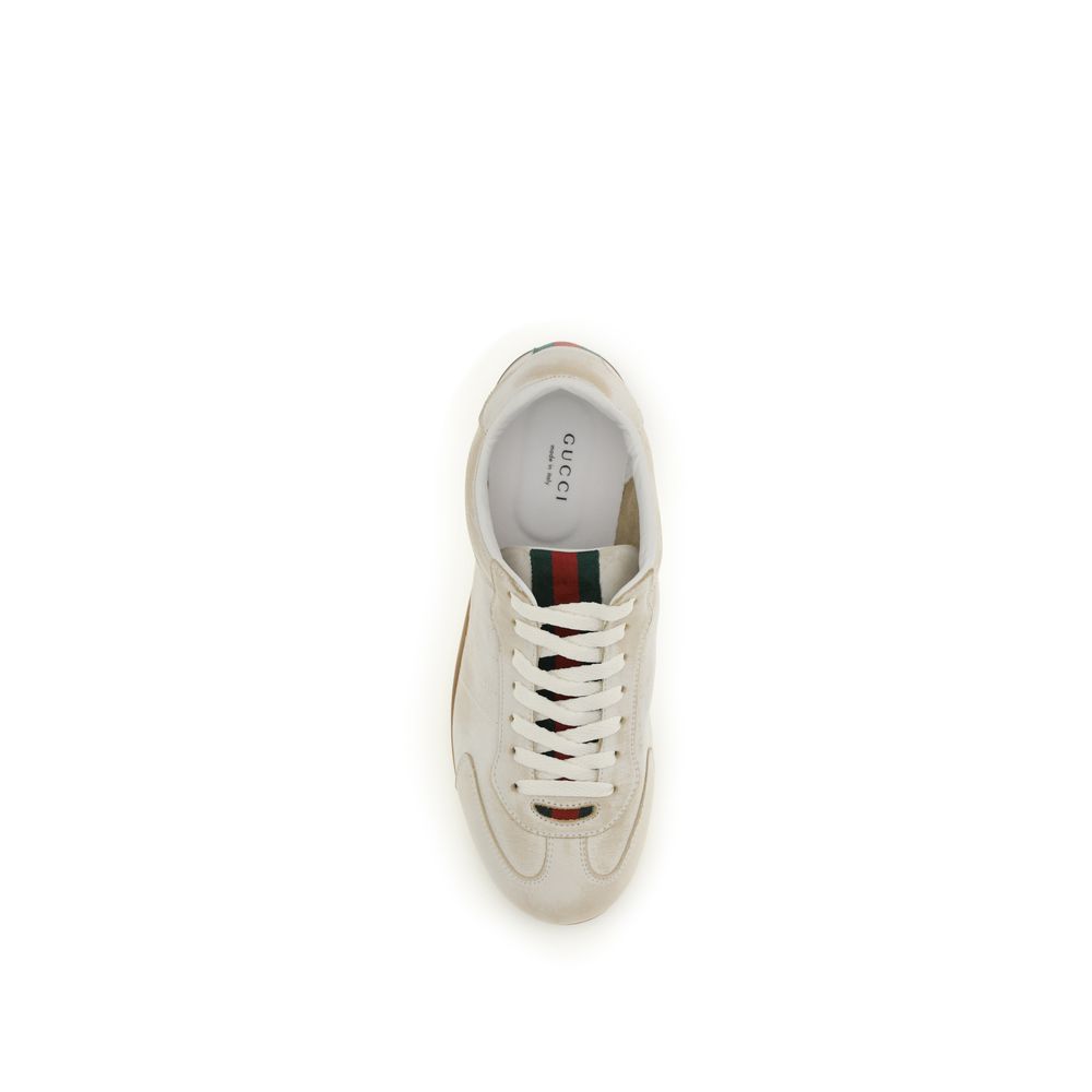 Gucci White Bos Taurus Calfskin Low-Top Sneakers-4