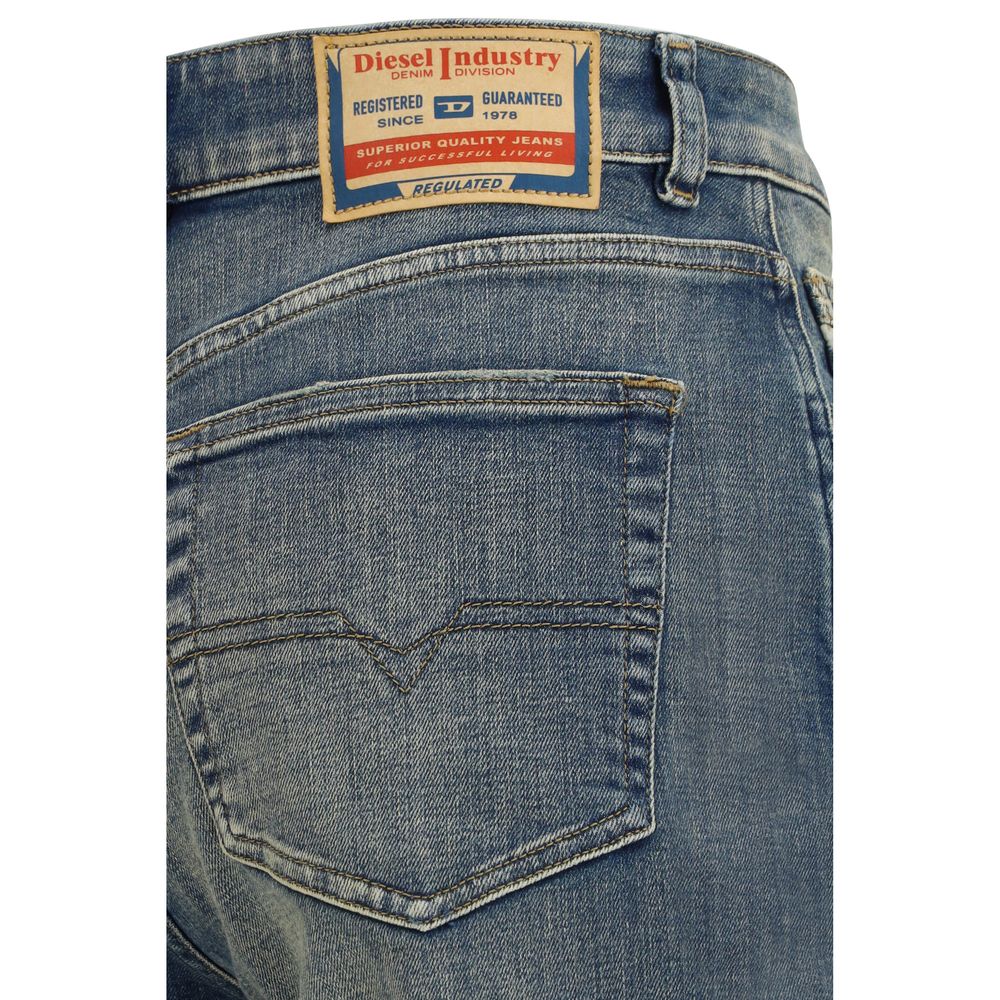 Diesel Blue Straight-Leg Cotton Jeans-3