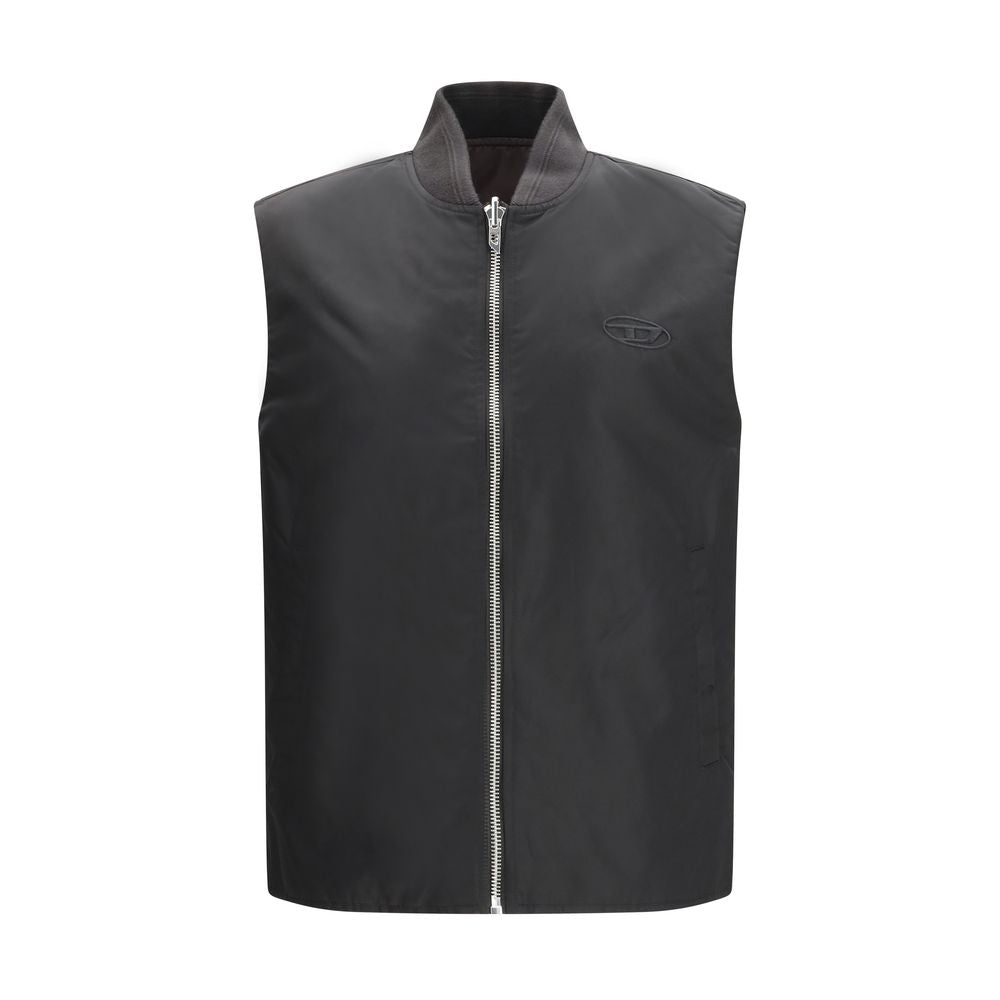 Diesel Brown Polyamide Sleeveless Jacket-1