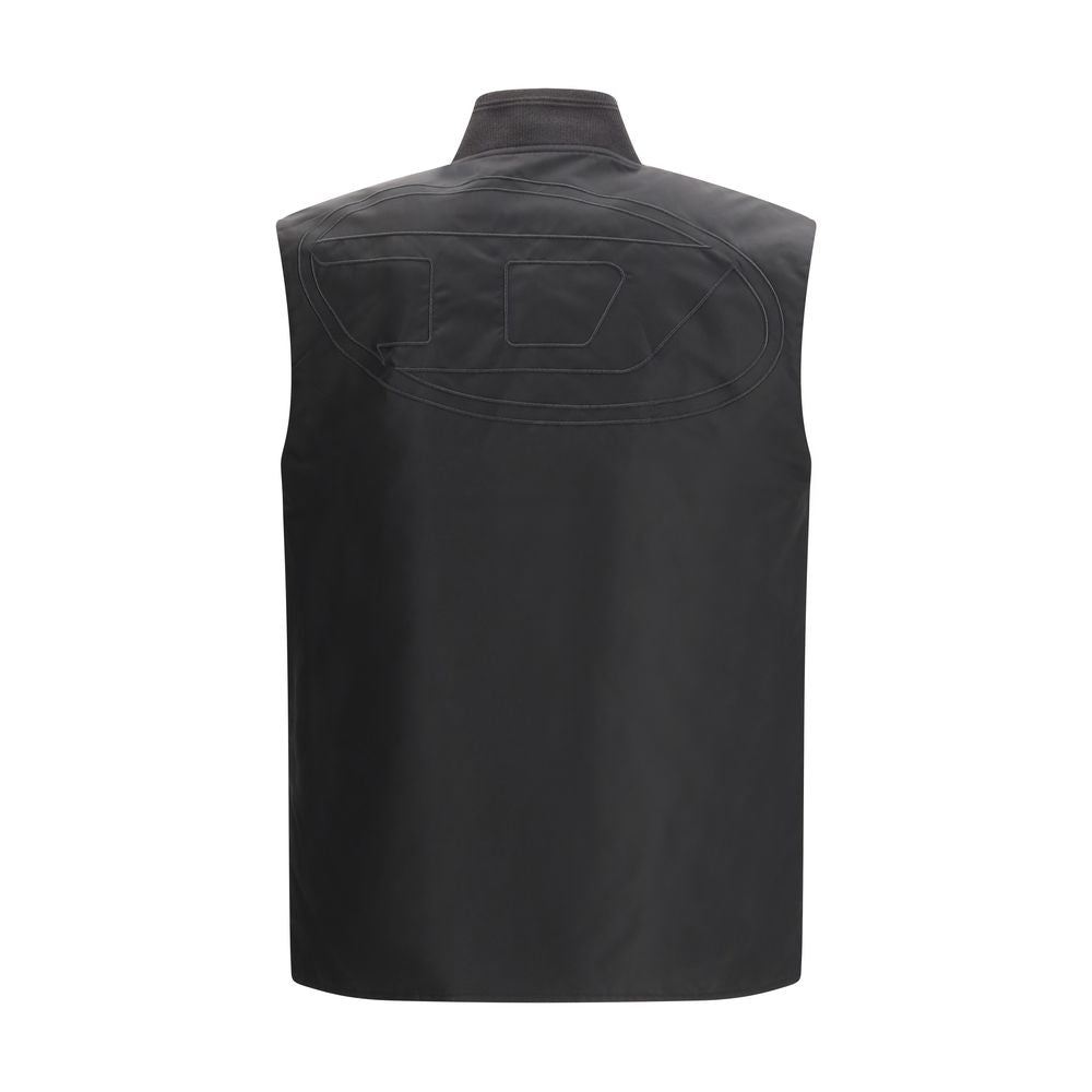 Diesel Brown Polyamide Sleeveless Jacket-3